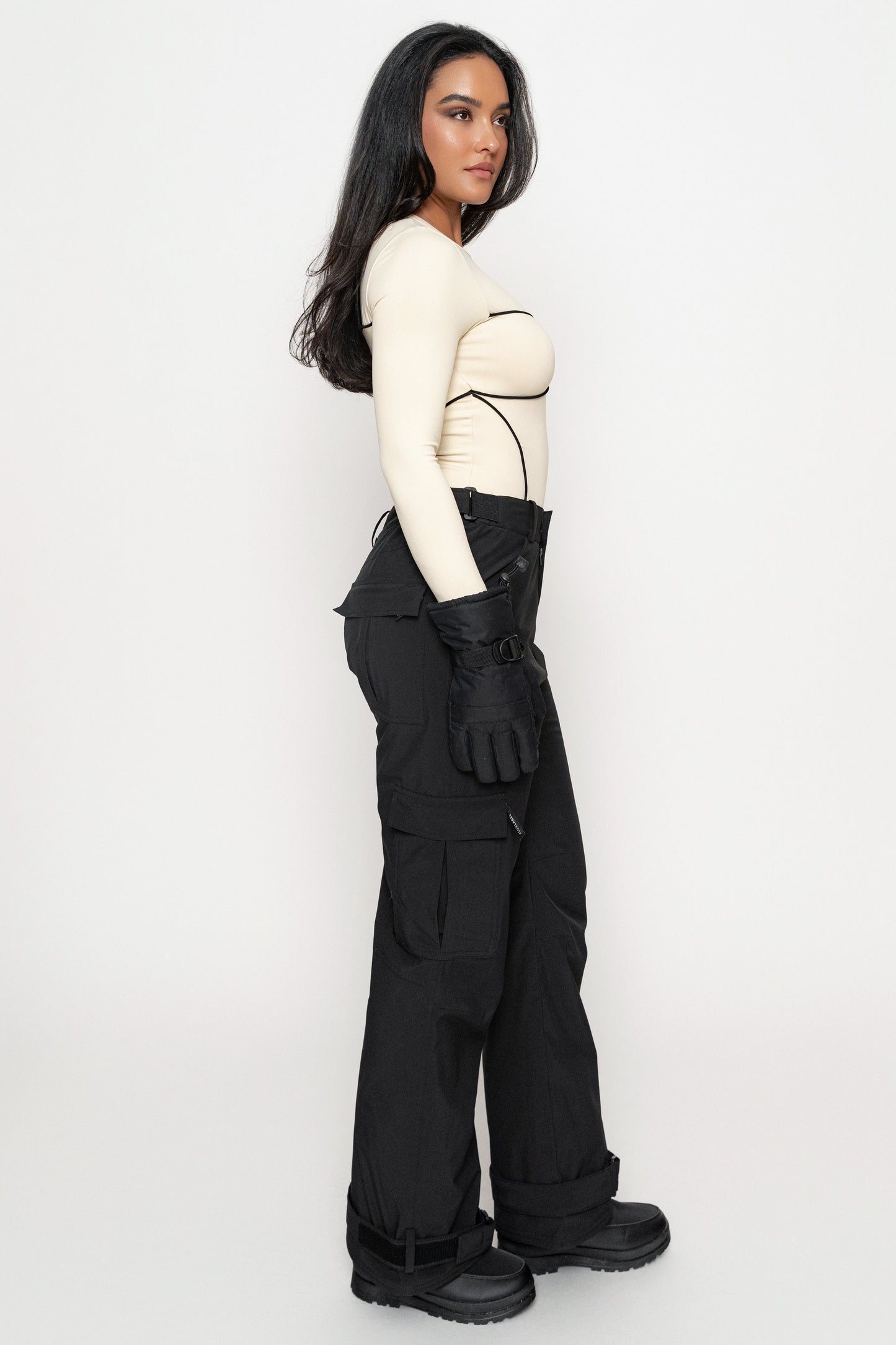 Cream/Black Pilar Piped Bodysuit JLUXLABEL