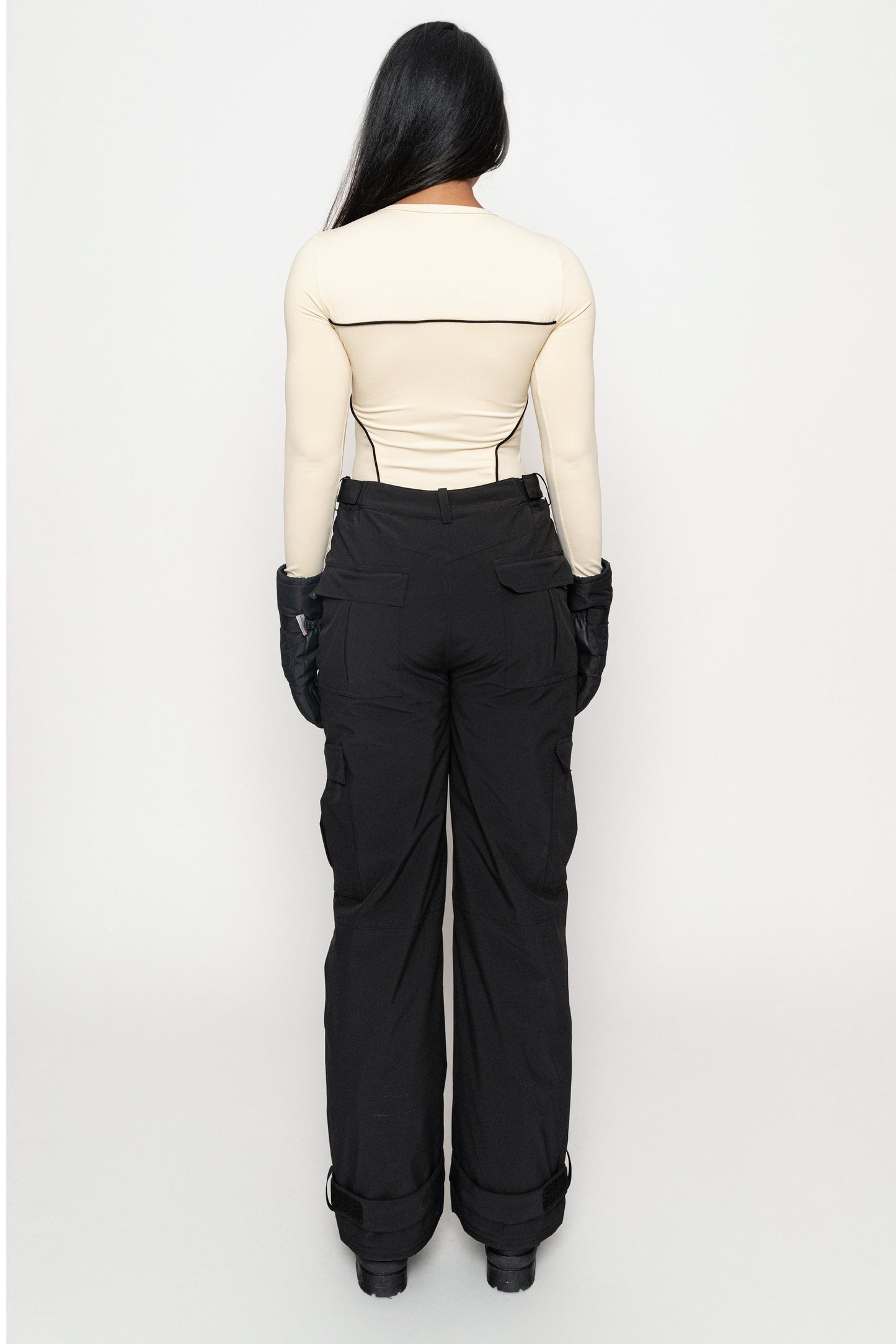 Cream/Black Pilar Piped Bodysuit JLUXLABEL