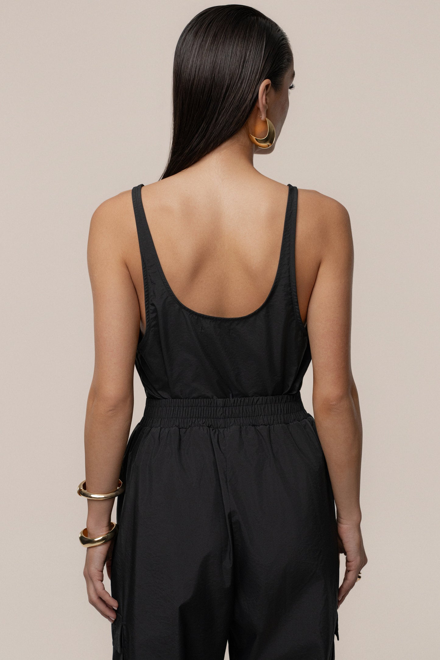 Black Active Scoop Neck Top JLUXLABEL