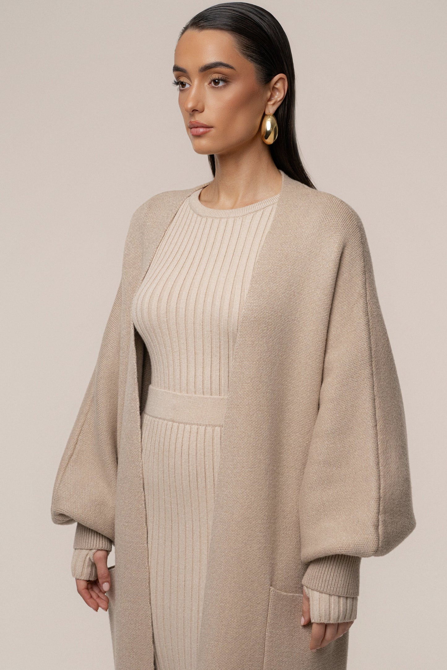 Beige Soft Embrace Cardigan JLUXLABEL