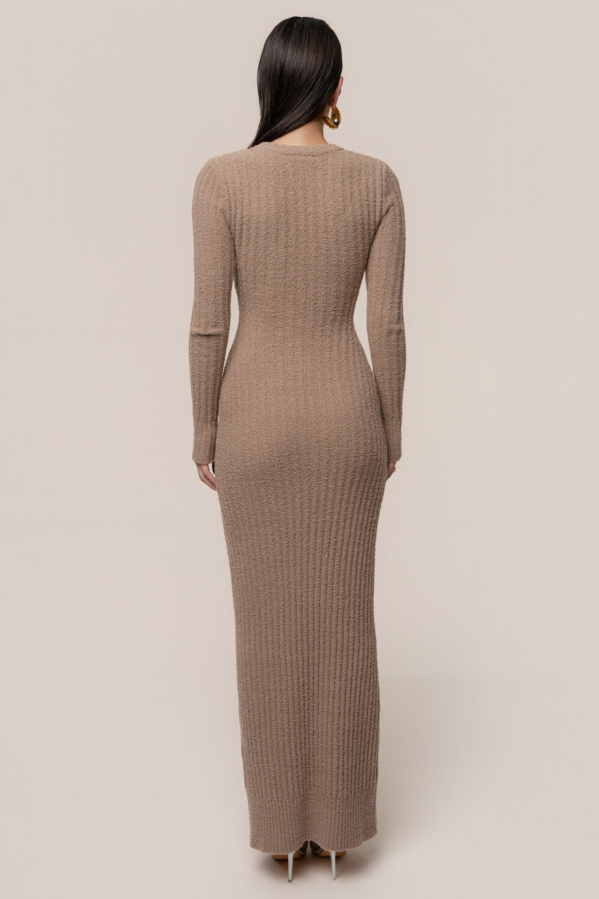 Taupe First Class Ribbed Maxi Dress JLUXLABEL