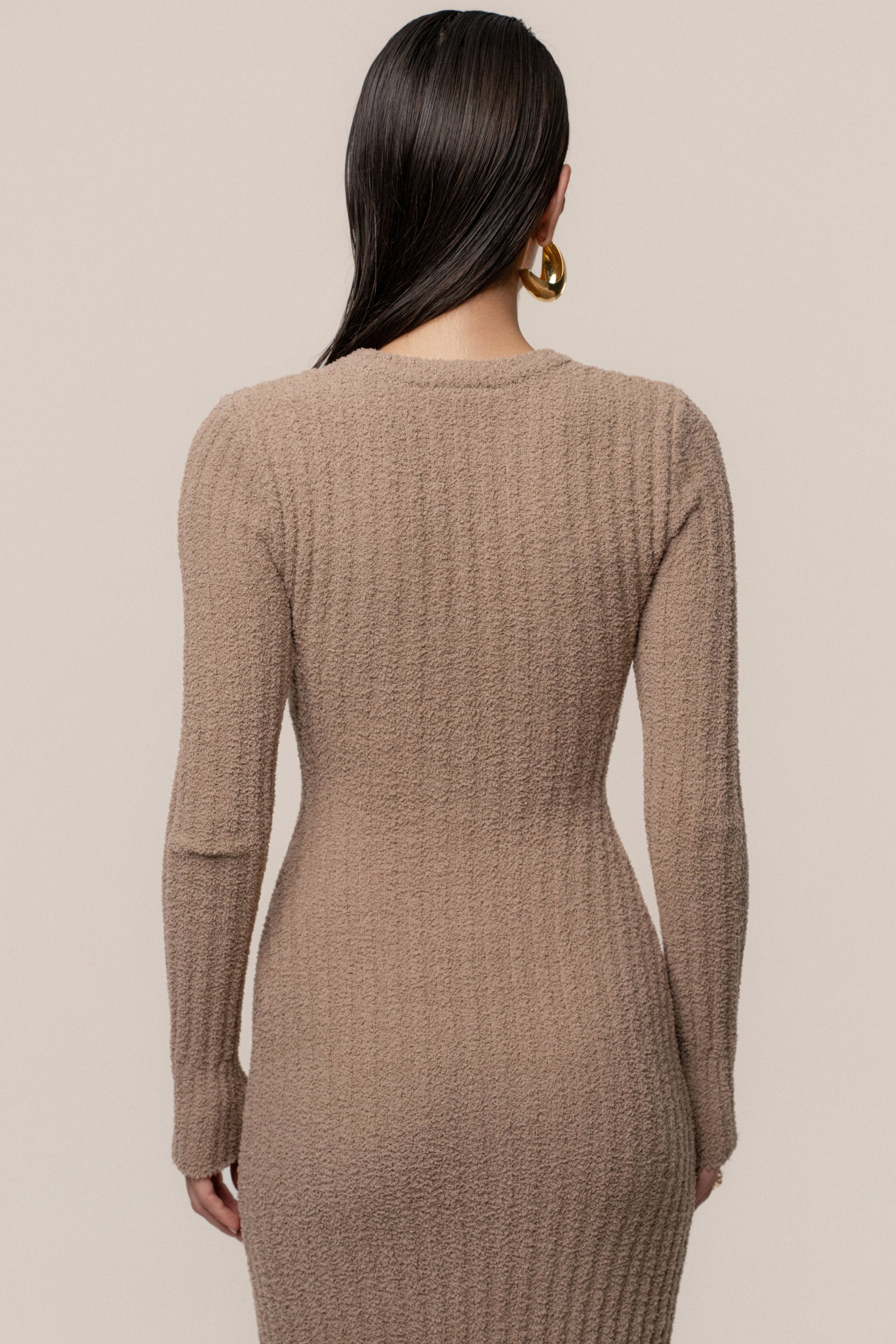 Taupe First Class Ribbed Maxi Dress JLUXLABEL