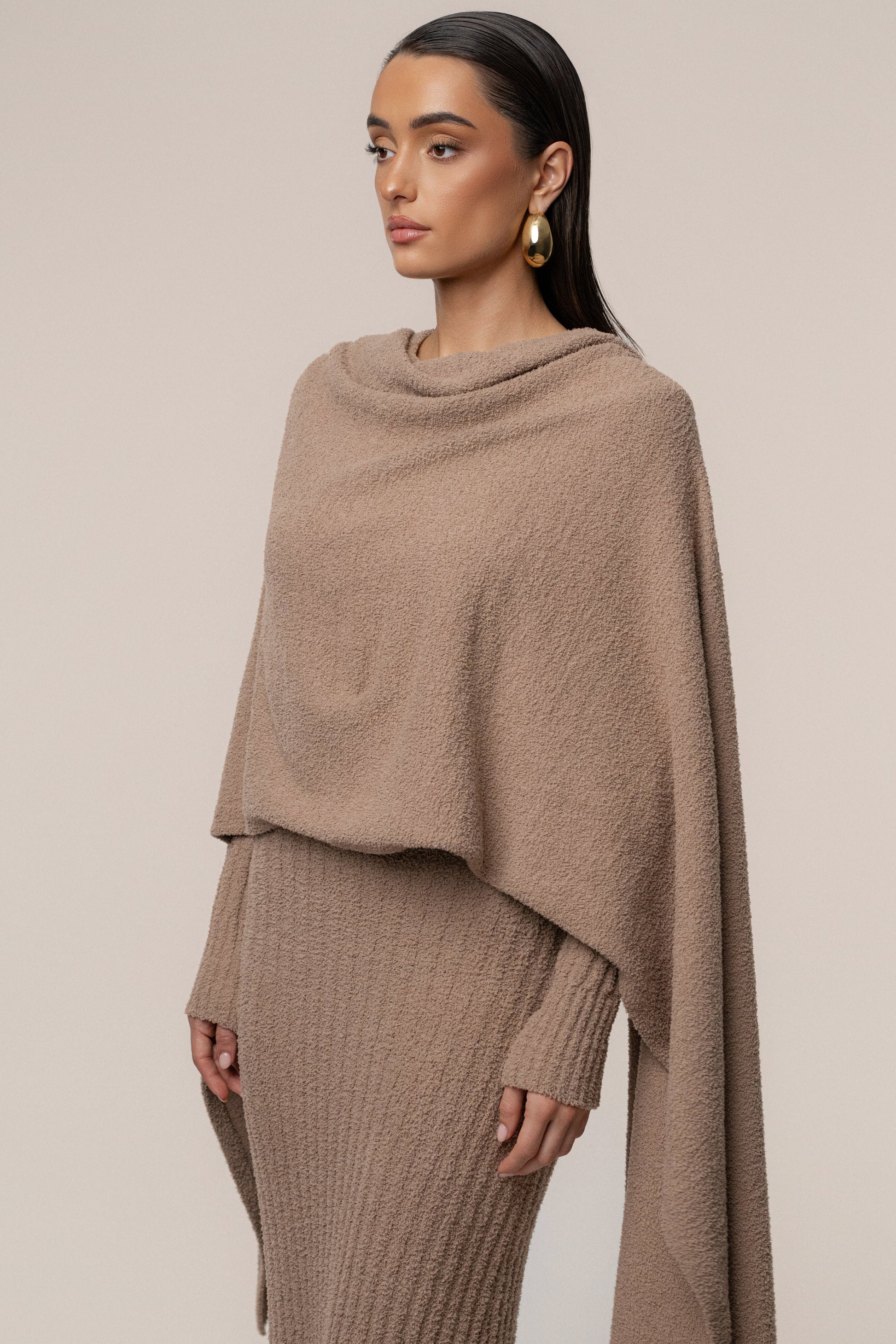 Taupe First Class Ribbed Maxi Dress JLUXLABEL