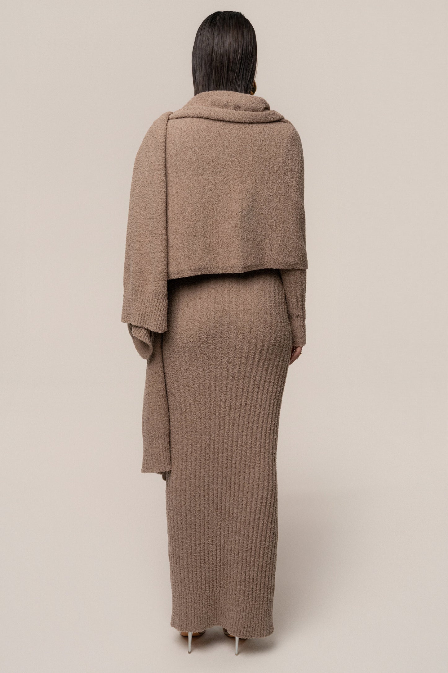 Taupe First Class Ribbed Maxi Dress JLUXLABEL