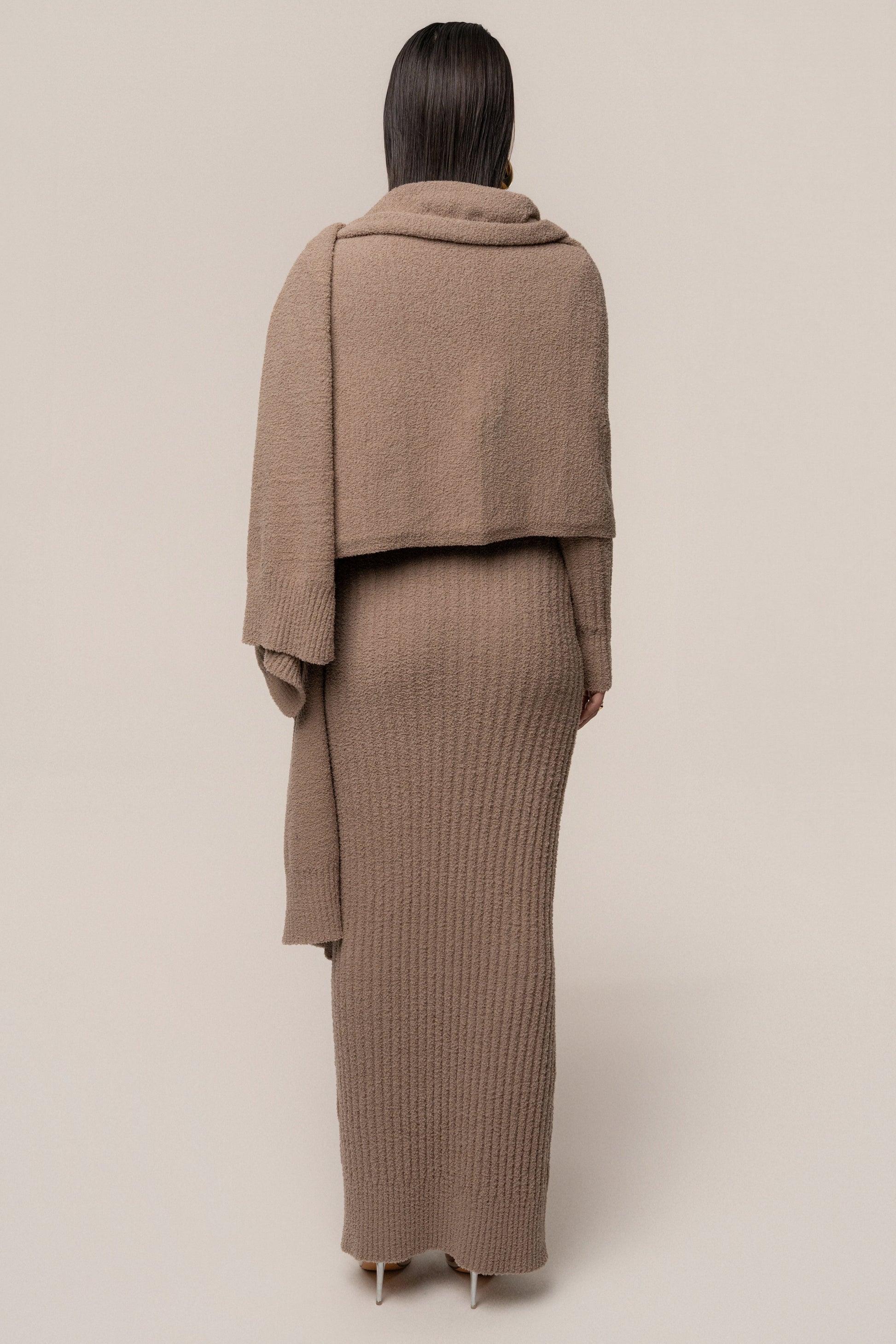 Taupe First Class Ribbed Maxi Dress JLUXLABEL