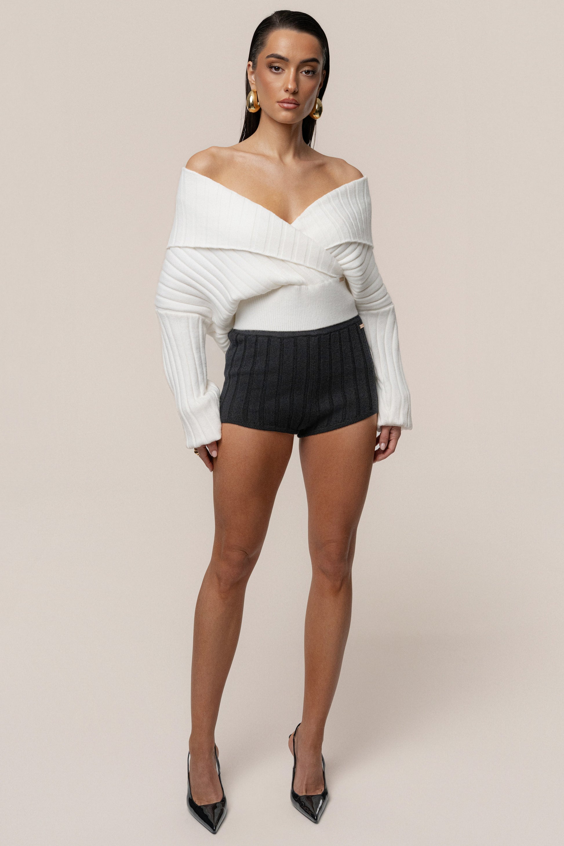 Ivory Ease Forward Knit Top JLUXLABEL