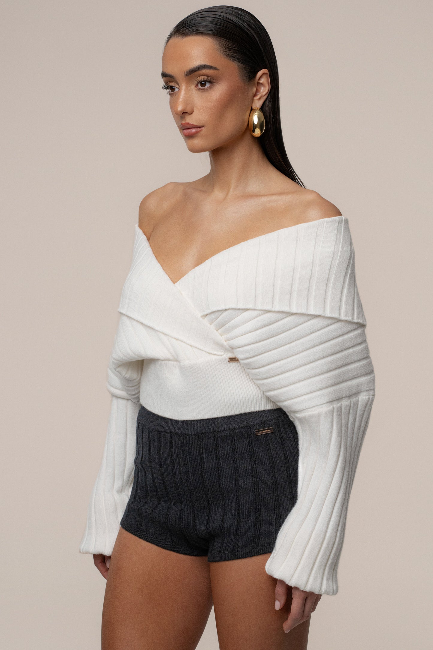 Ivory Ease Forward Knit Top JLUXLABEL