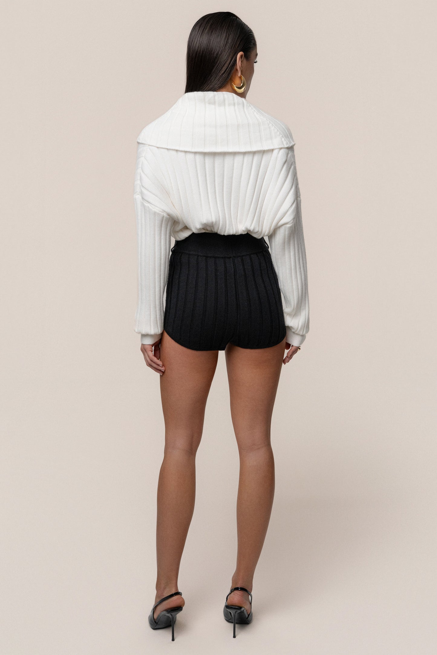 Black Knit Things Ribbed Shorts JLUXLABEL