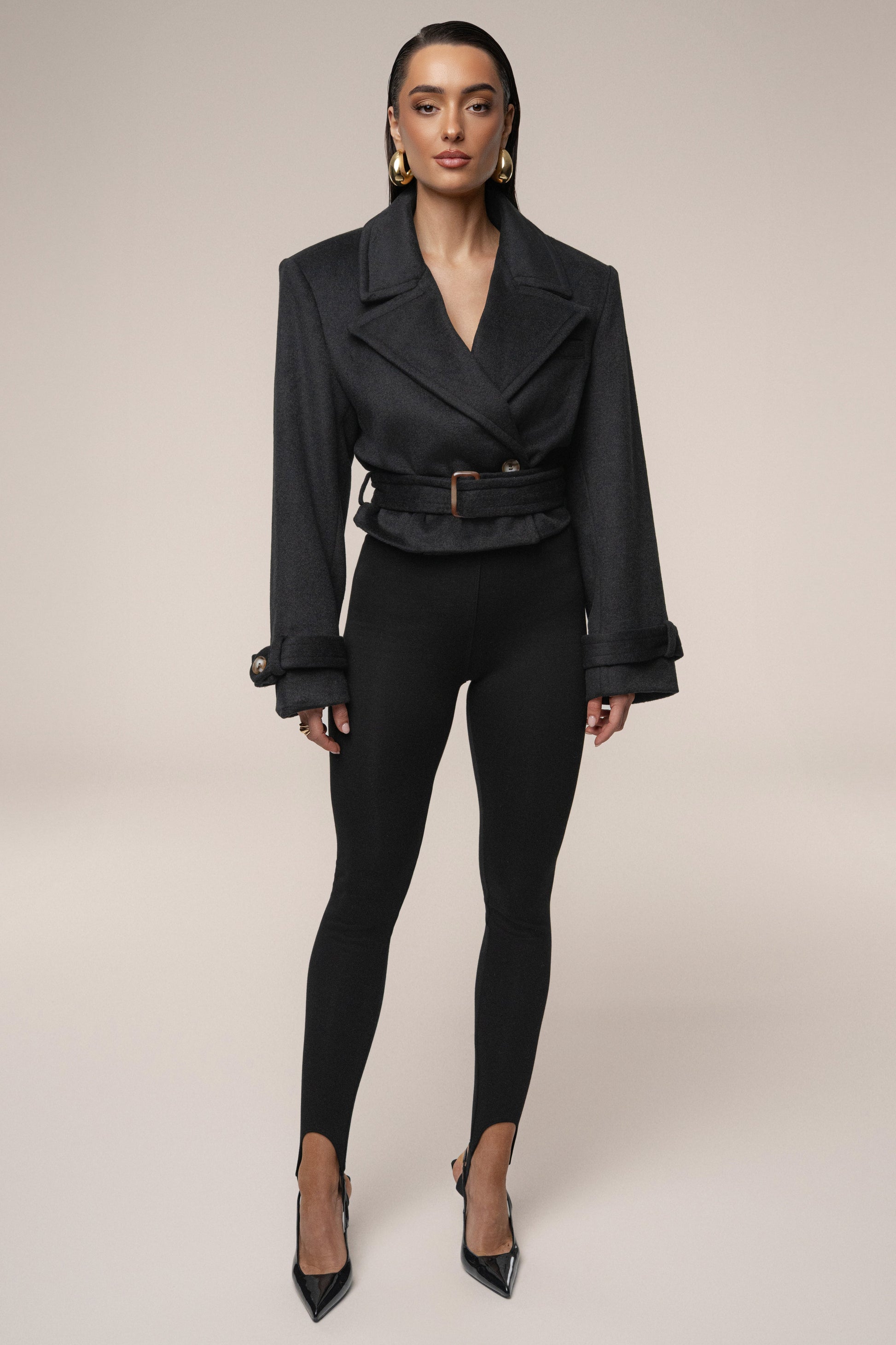 Black Sharp Presence Crop Jacket JLUXLABEL