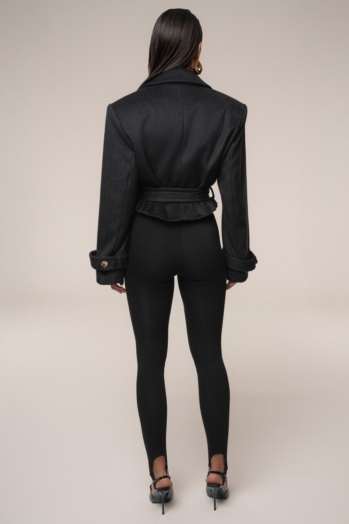 Black Sharp Presence Crop Jacket JLUXLABEL