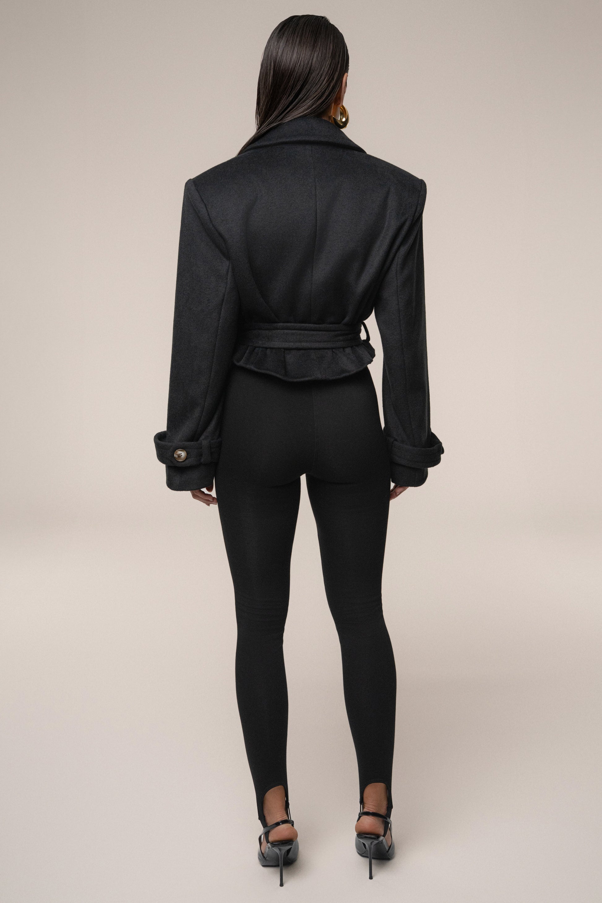 Black Sharp Presence Crop Jacket JLUXLABEL