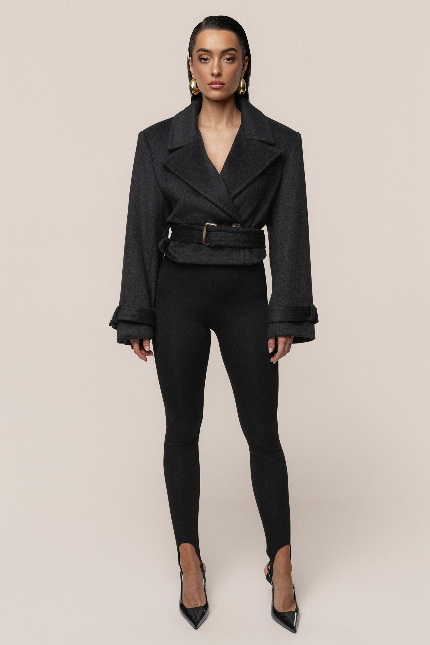 Black Sharp Presence Crop Jacket JLUXLABEL