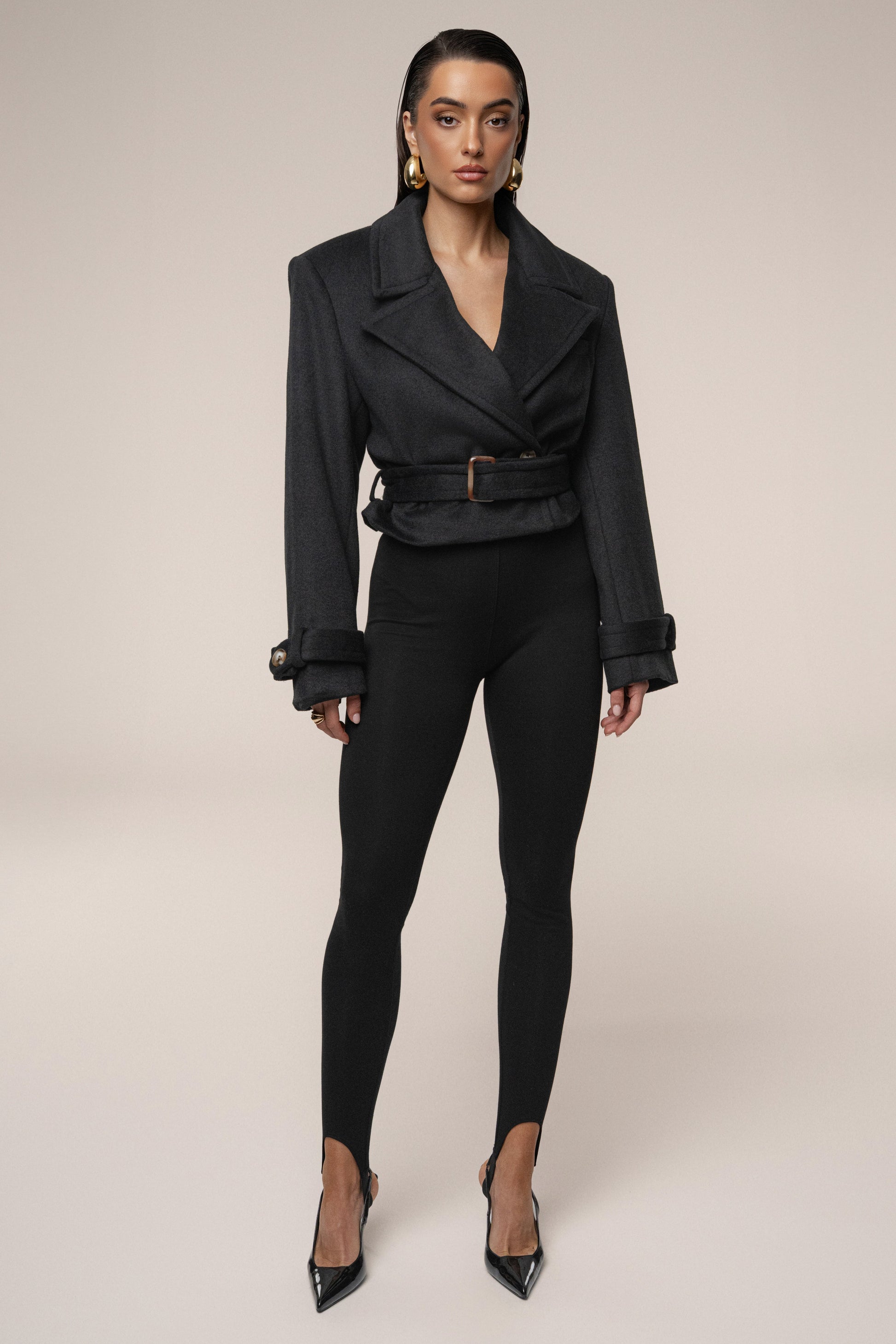 Black Sharp Presence Crop Jacket JLUXLABEL