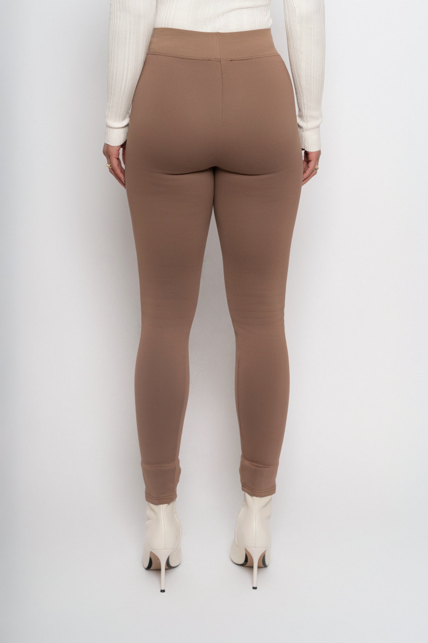Brown Essential High-Waist Leggings JLUXLABEL