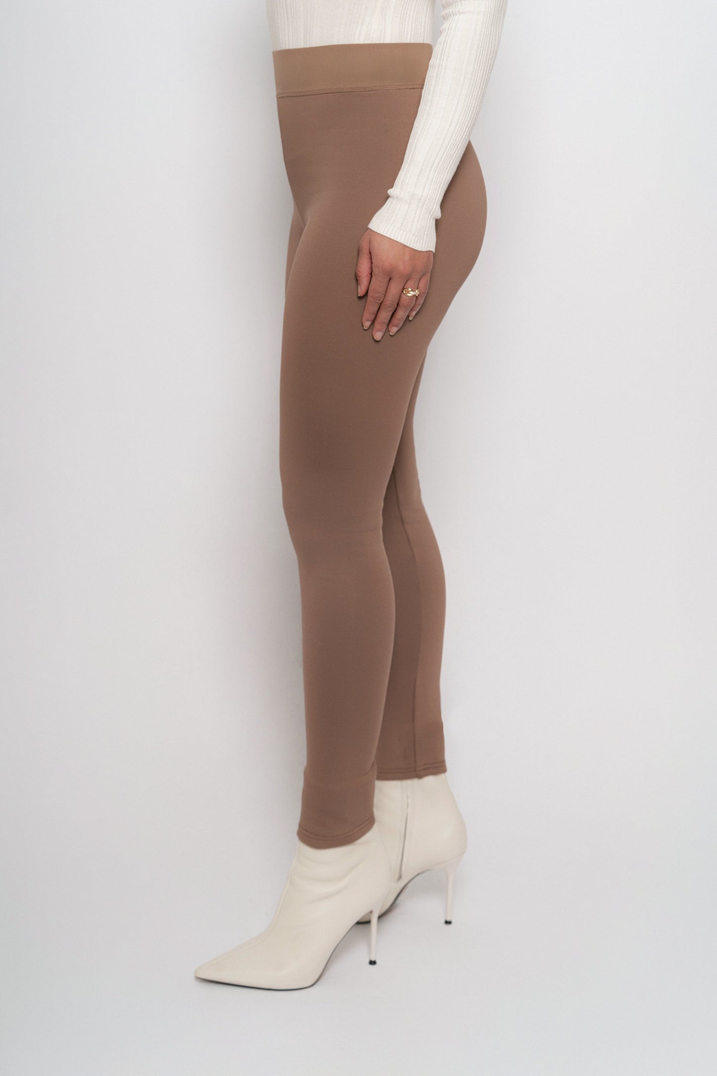 Brown Essential High-Waist Leggings JLUXLABEL