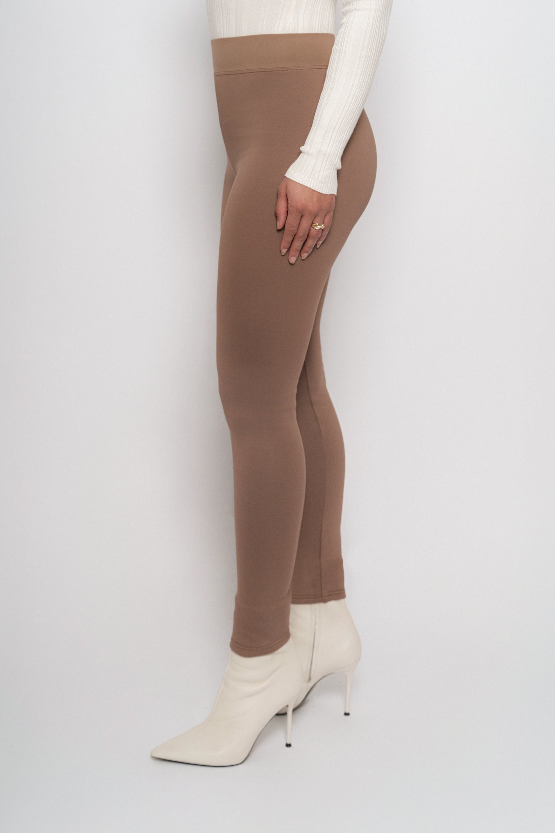 Brown Essential High-Waist Leggings JLUXLABEL