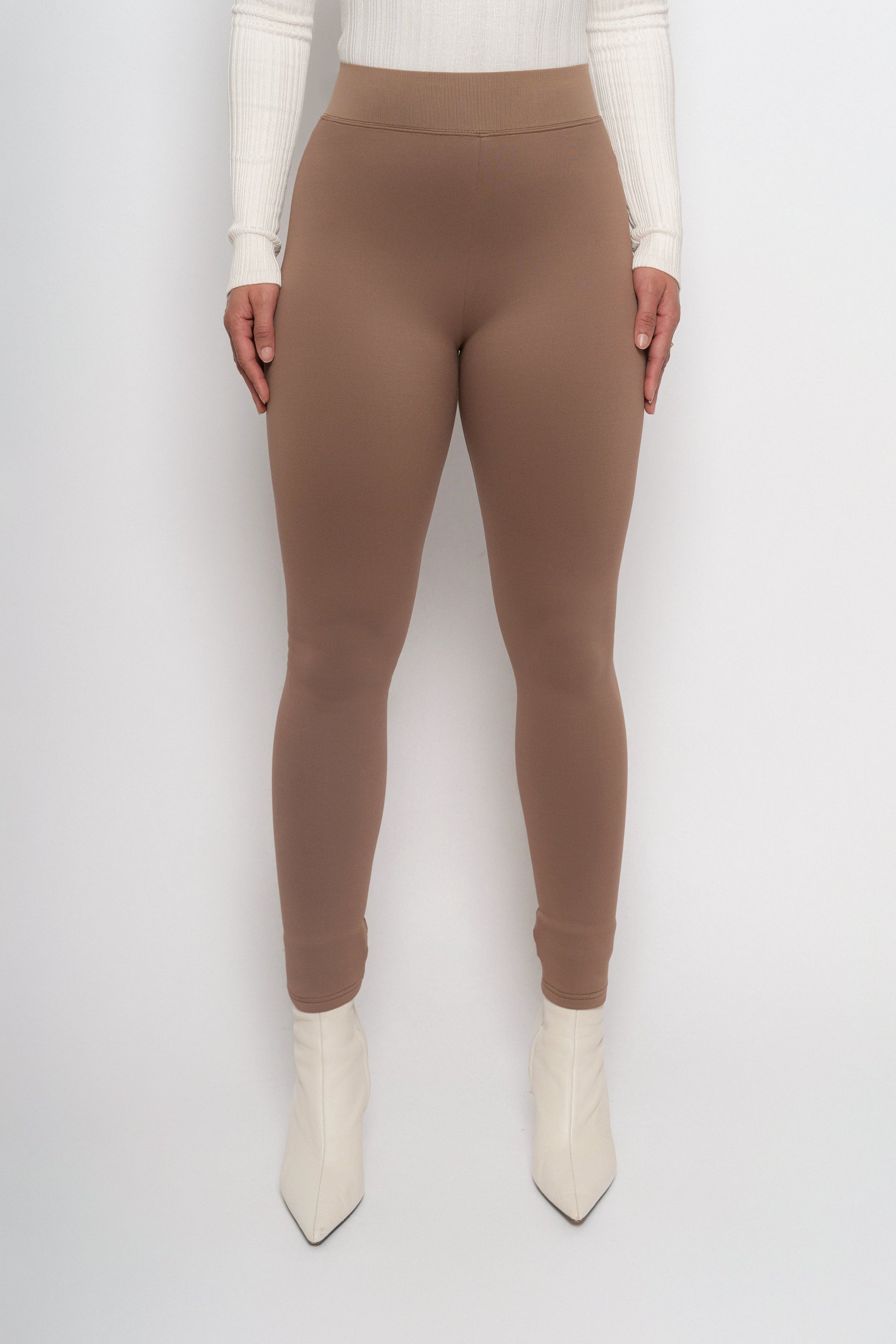 Brown Essential High-Waist Leggings JLUXLABEL