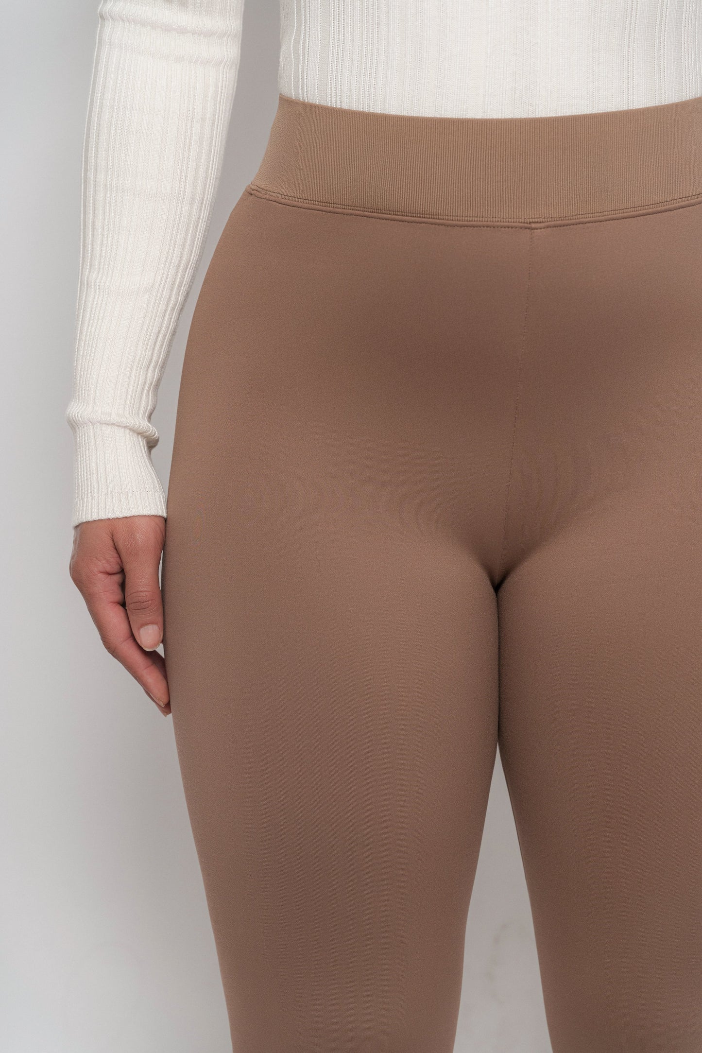 Brown Essential High-Waist Leggings JLUXLABEL