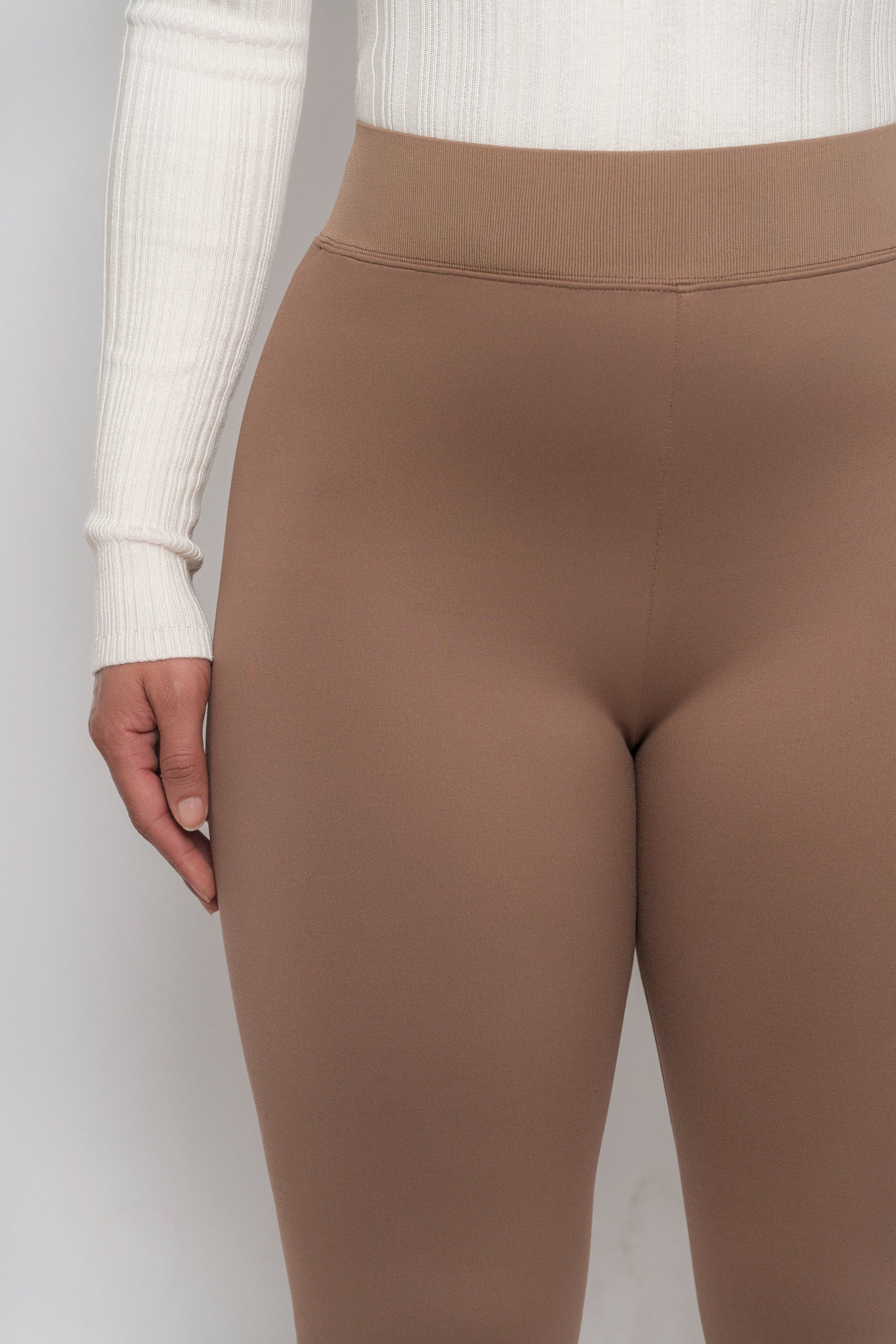 Brown Essential High-Waist Leggings JLUXLABEL