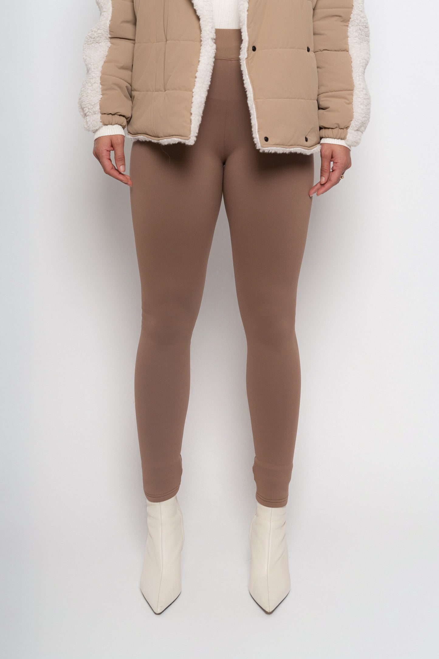 Brown Essential High-Waist Leggings JLUXLABEL