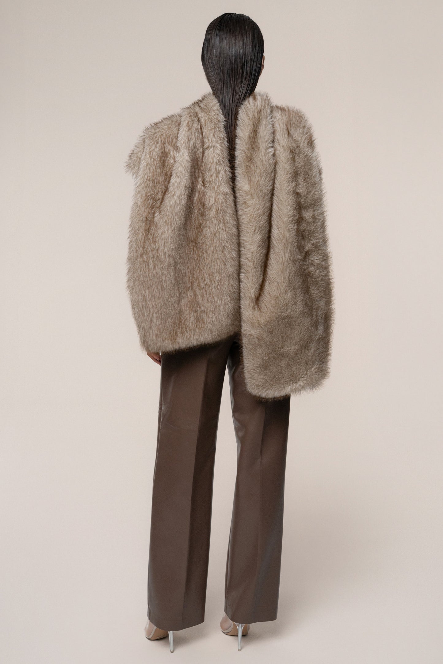 Ivory/Brown Winter Bliss Faux Fur Wrap NEWFASHIONEDGE