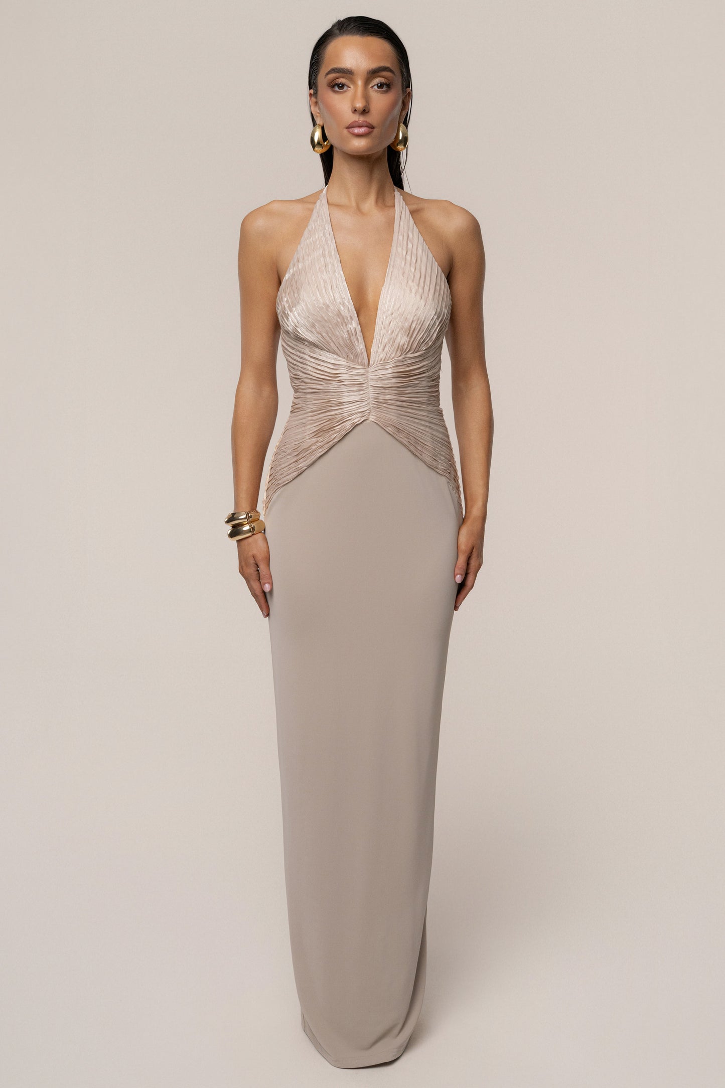 Champagne Enchanted Nights Maxi Dress JLUXLABEL