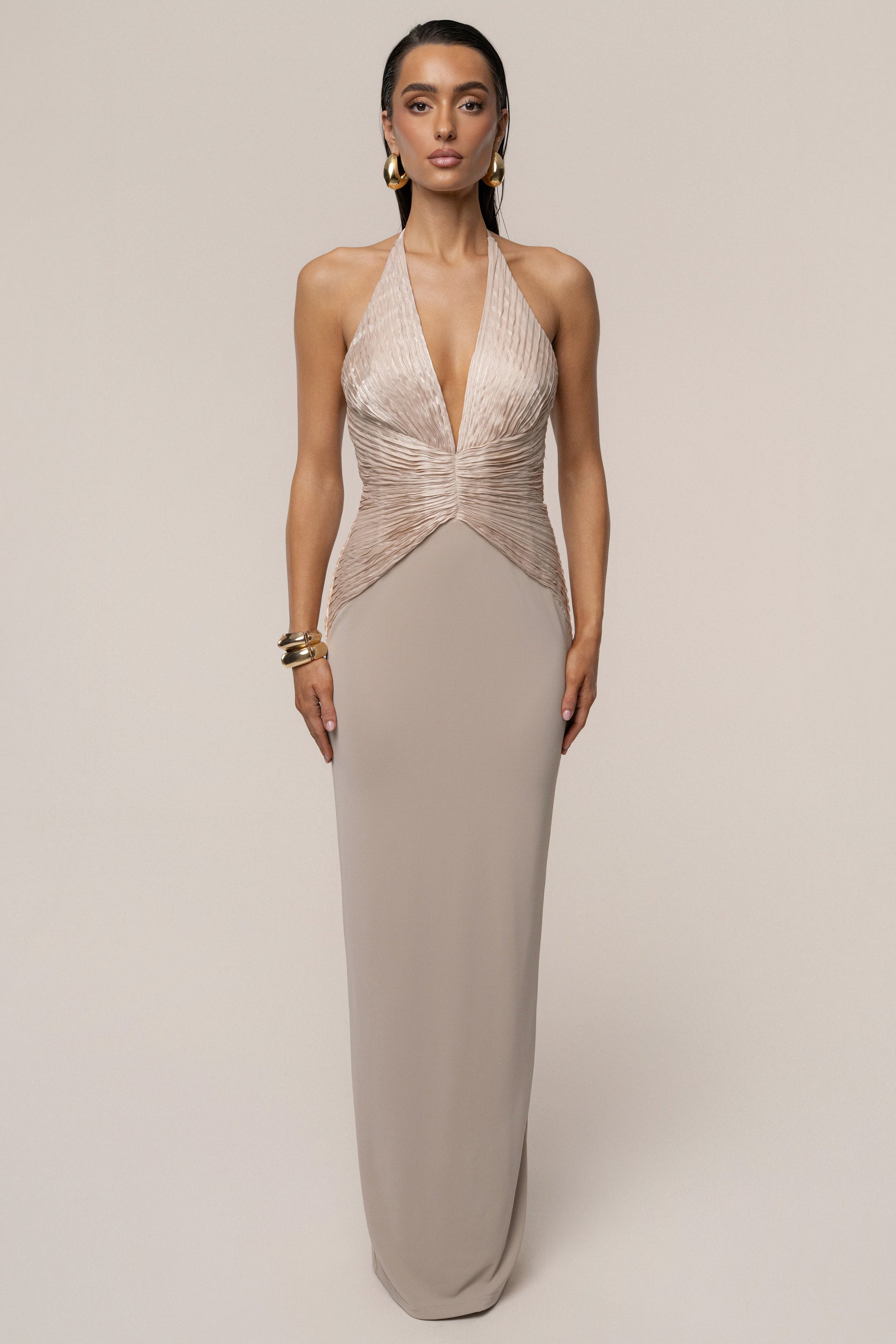 Champagne Enchanted Nights Maxi Dress JLUXLABEL