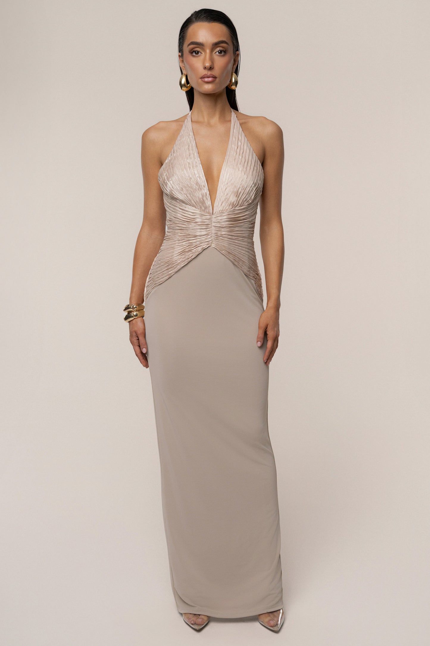 Champagne Enchanted Nights Maxi Dress JLUXLABEL