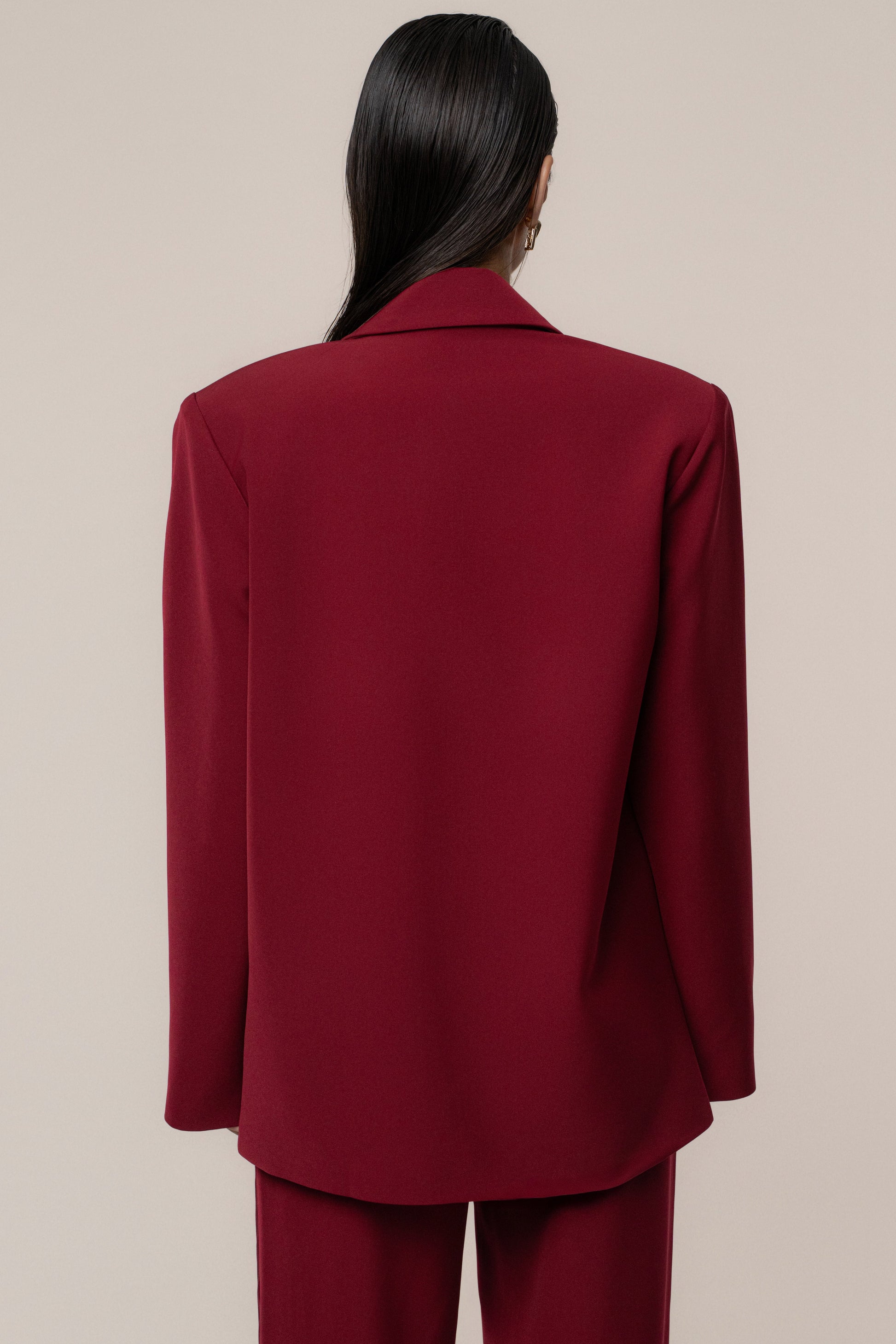 Burgundy Suite Life Woven Blazer JLUXLABEL