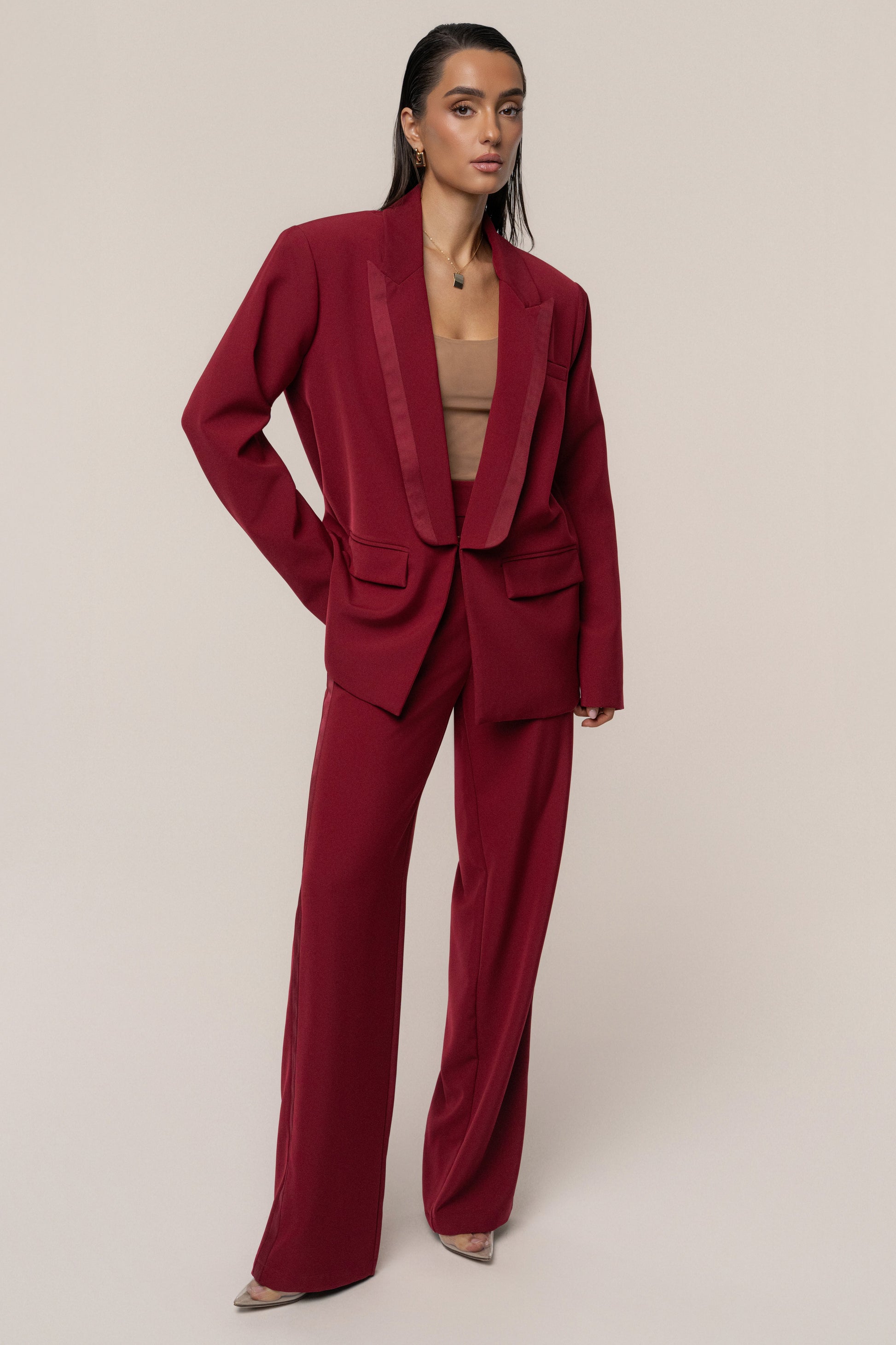 Burgundy Suite Life Woven Pant JLUXLABEL