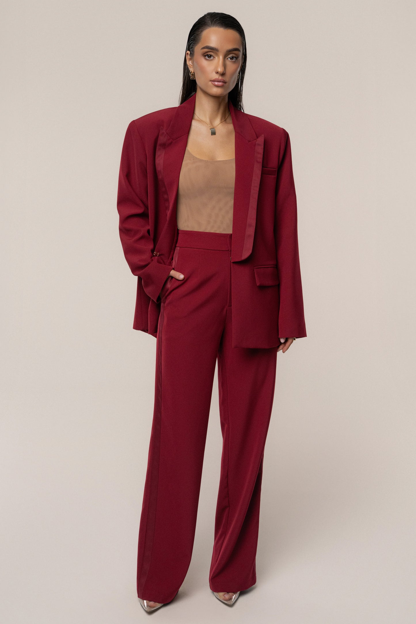 Burgundy Suite Life Woven Pant JLUXLABEL