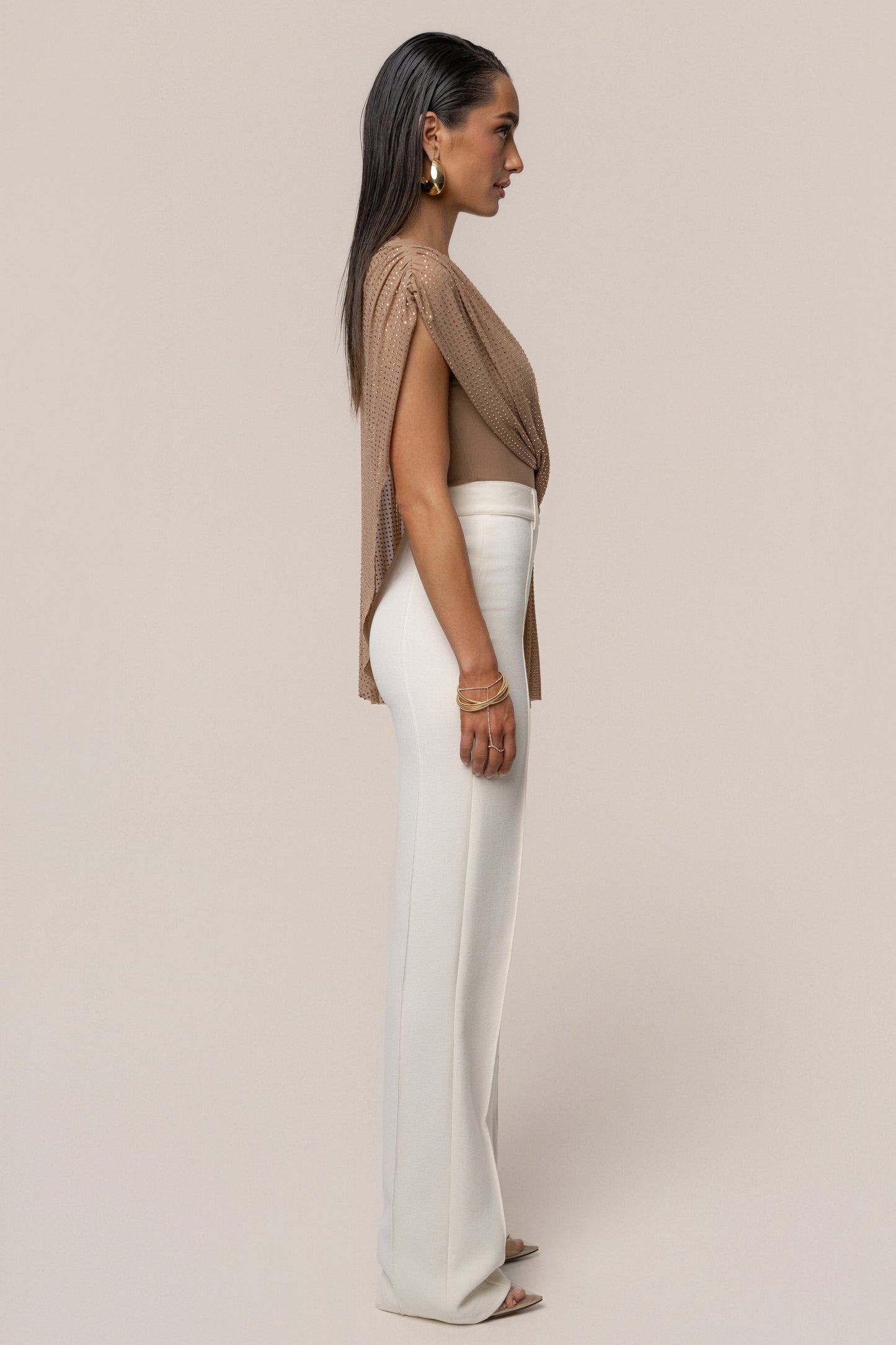 Pecan Draped Dreams Hot Fix Top JLUXLABEL