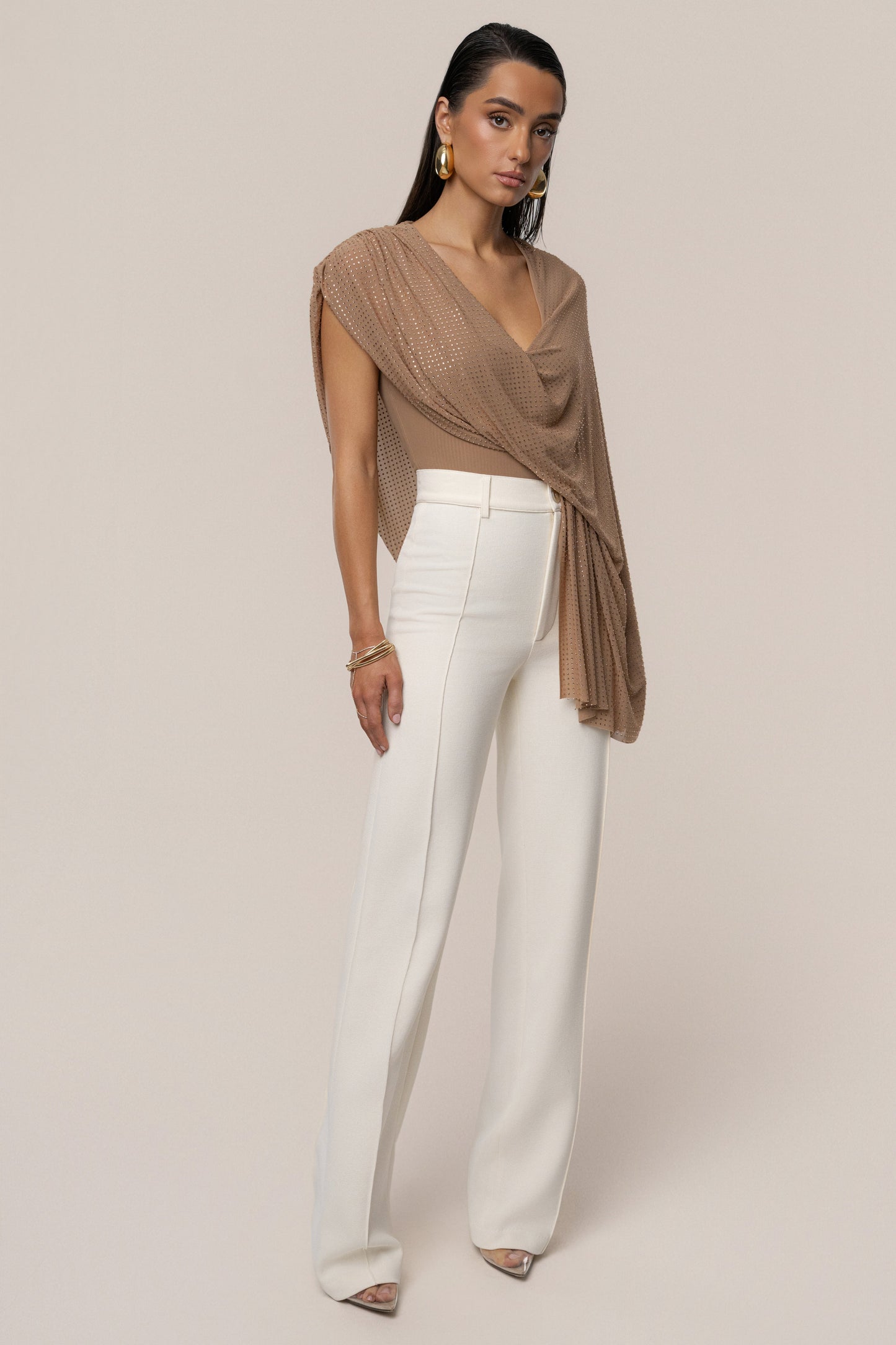 Pecan Draped Dreams Hot Fix Top JLUXLABEL