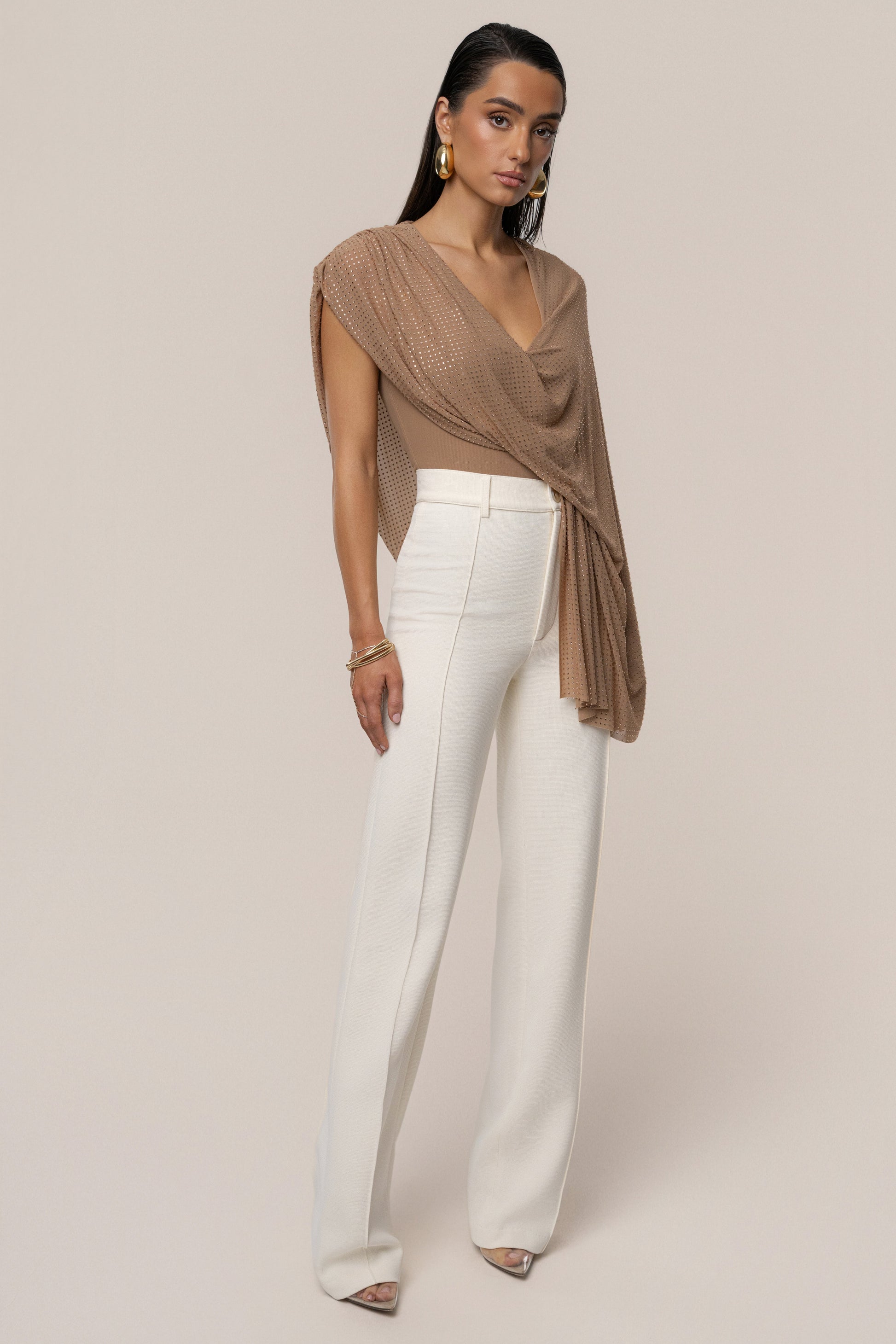 Pecan Draped Dreams Hot Fix Top JLUXLABEL