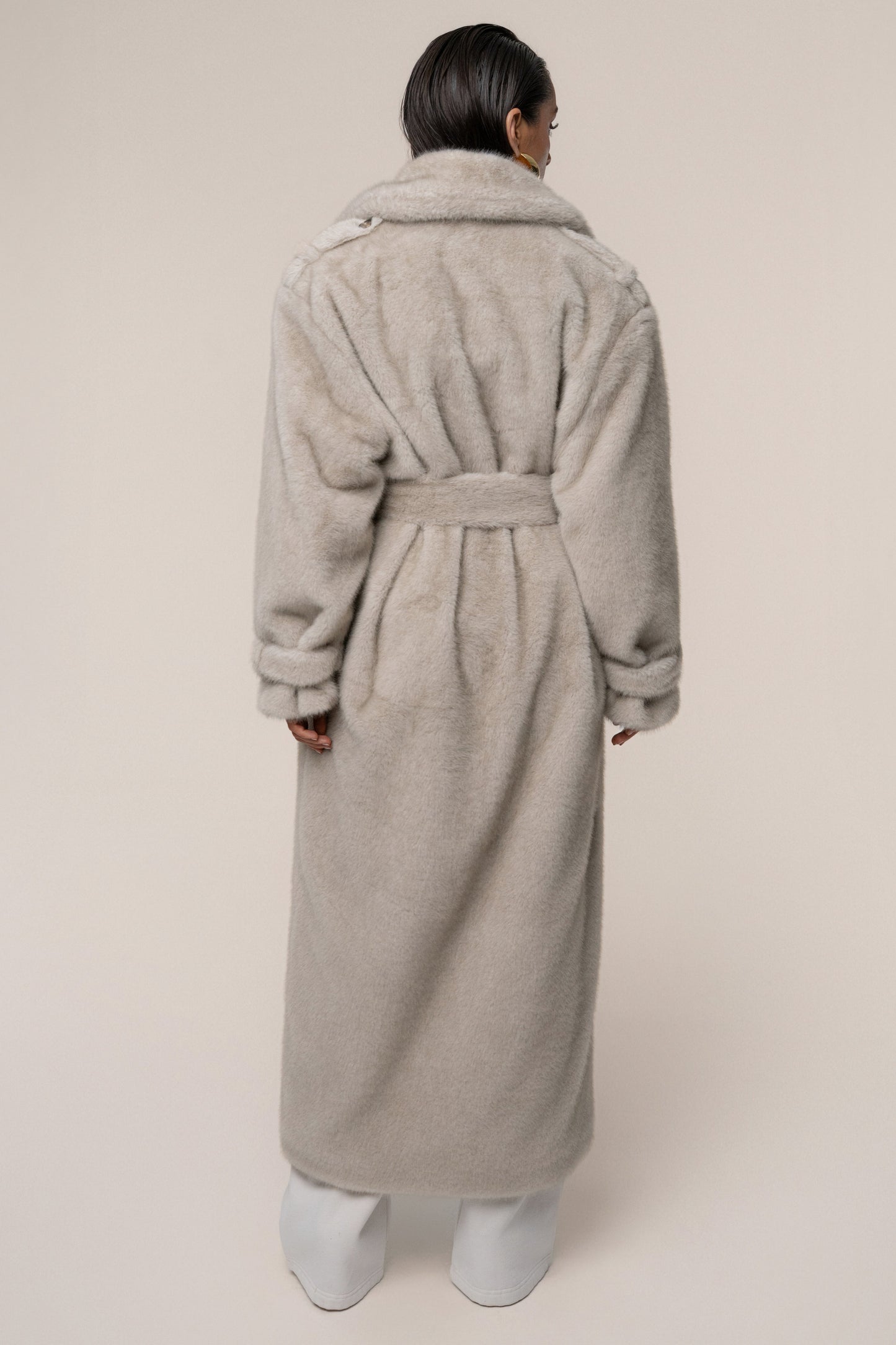 Stone Uptown Faux Fur Coat JLUXLABEL
