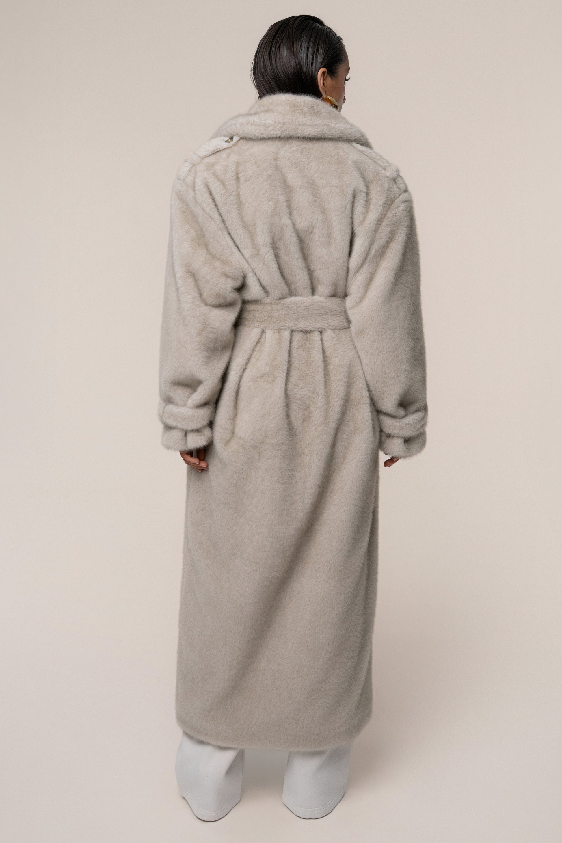 Stone Uptown Faux Fur Coat JLUXLABEL