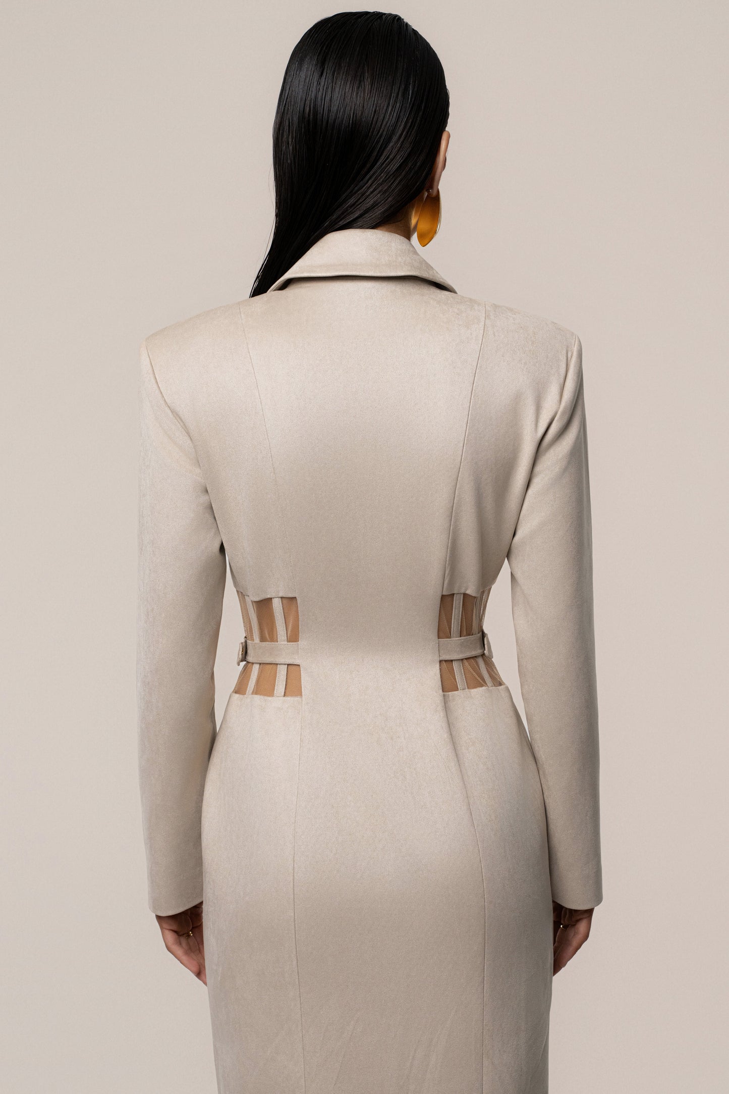 Stone Toffee Haze Suede Dress JLUXLABEL