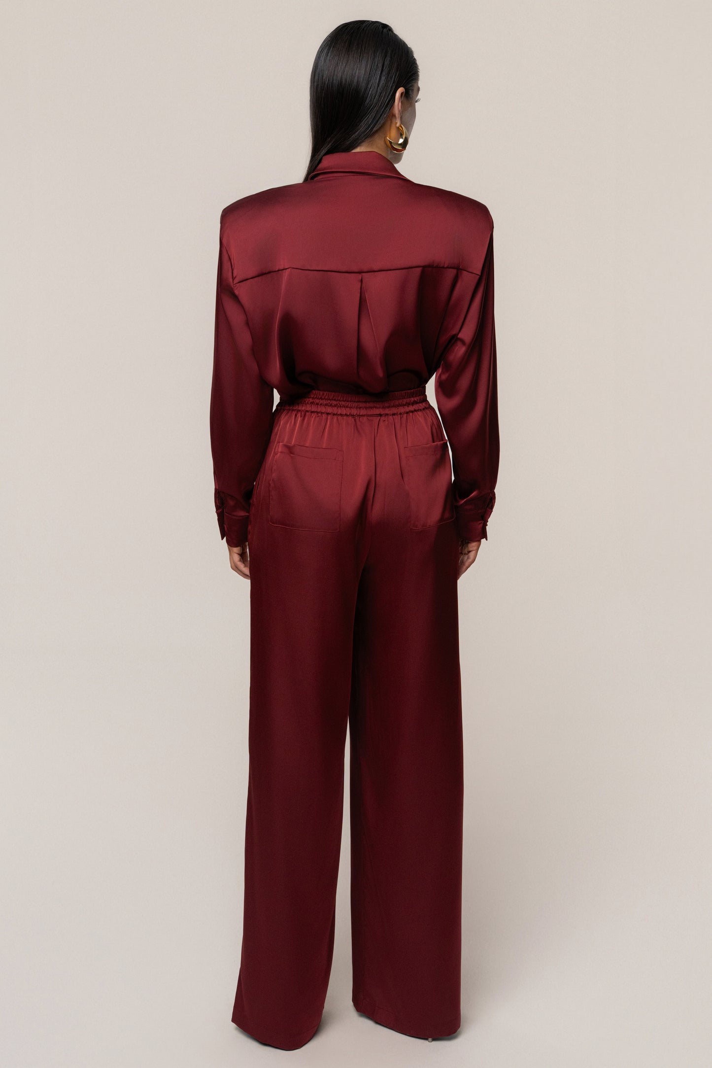 Burgundy Sunny Day Drawstring Pants JLUXLABEL