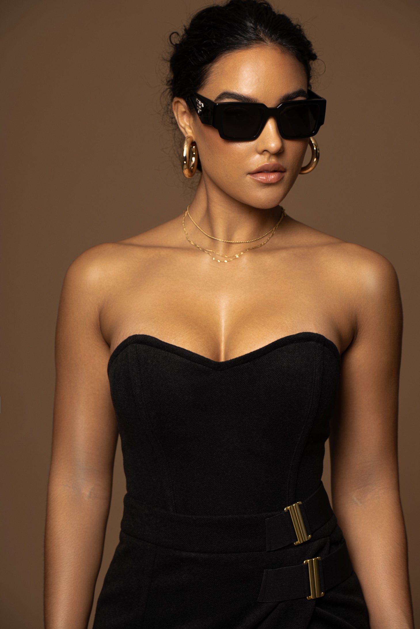 Black ALL YOU NEED WOVEN CORSET JLUXLABEL