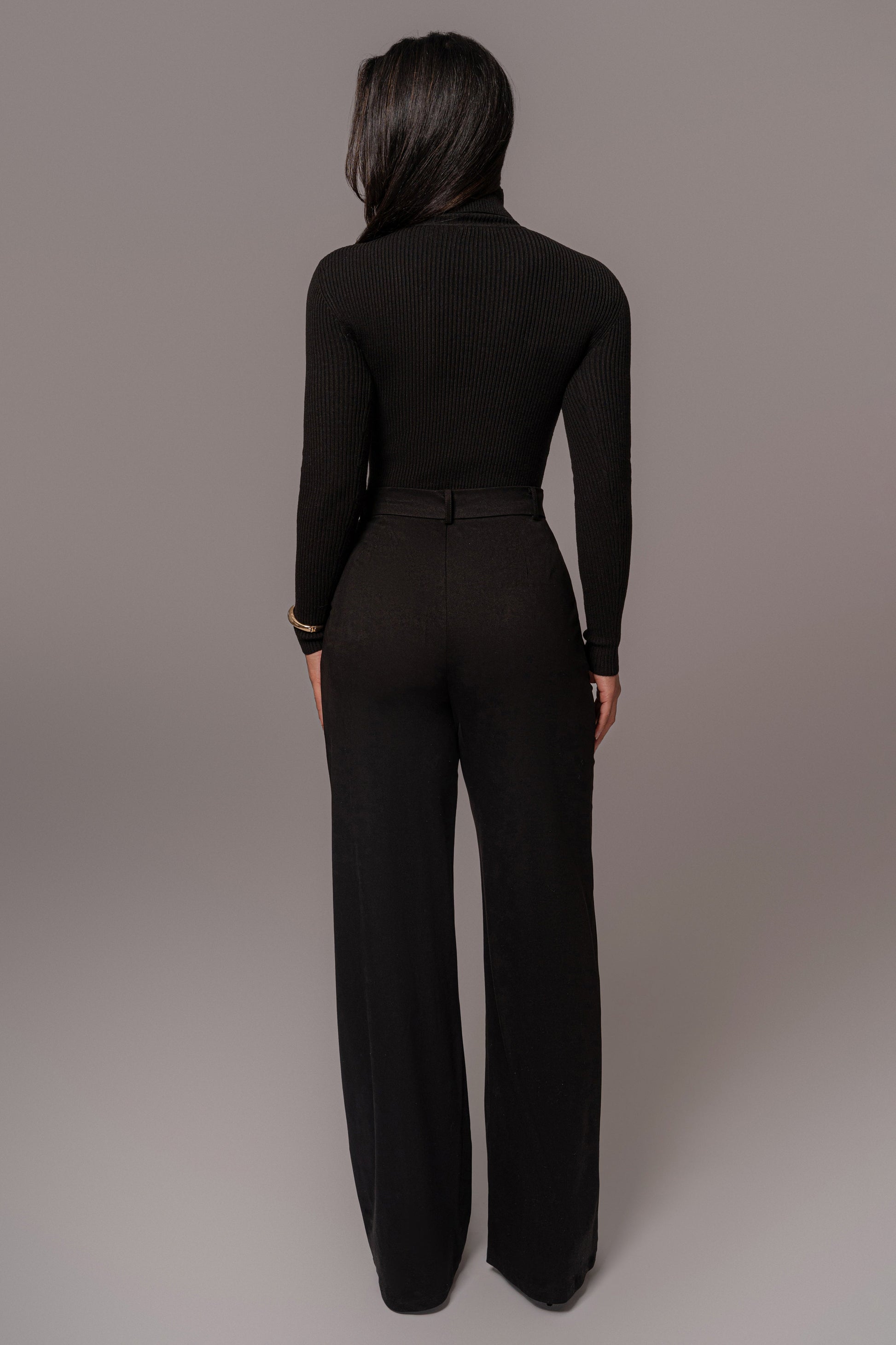 Black Classic High Rise Trousers JLUXLABEL