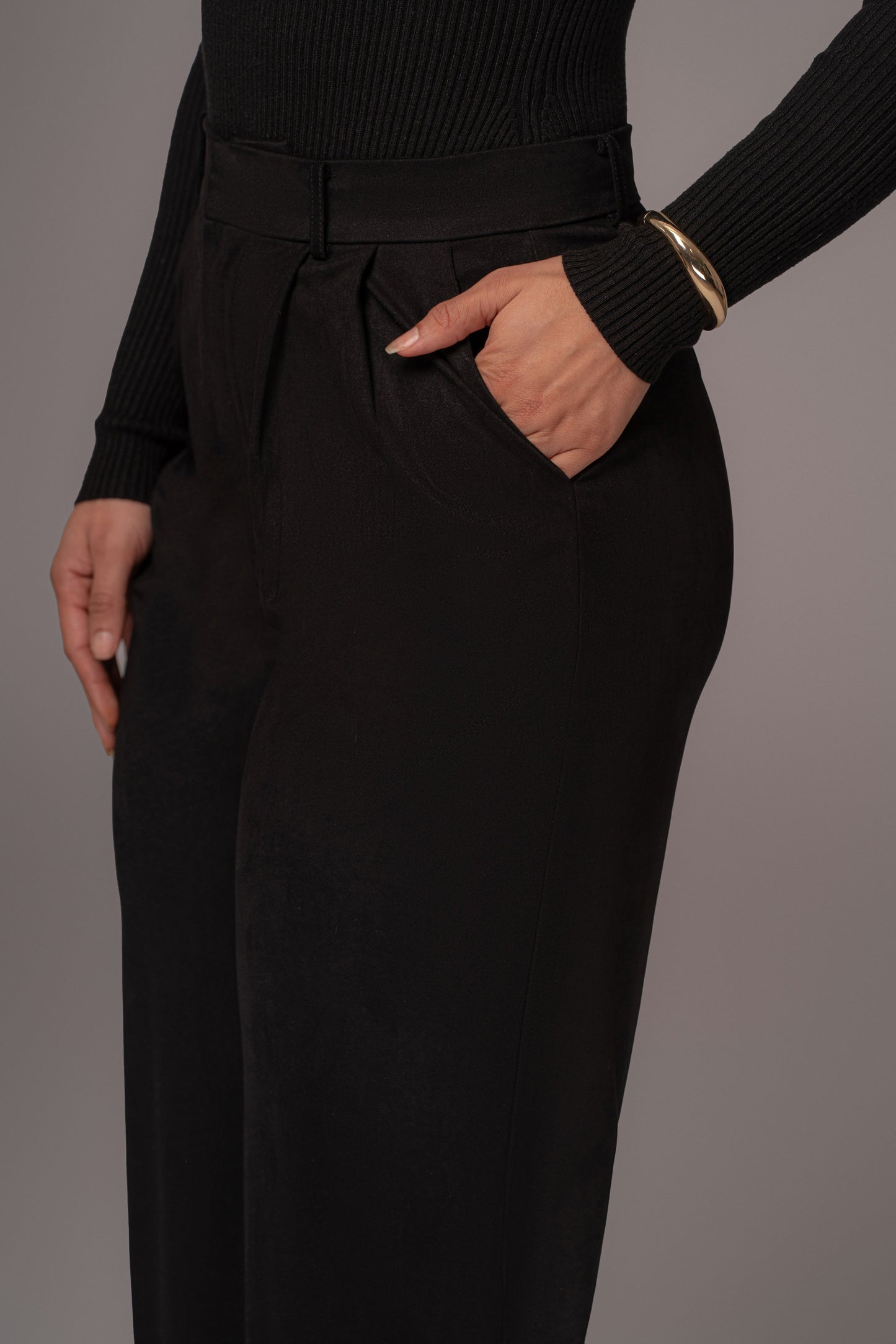 Black Classic High Rise Trousers JLUXLABEL