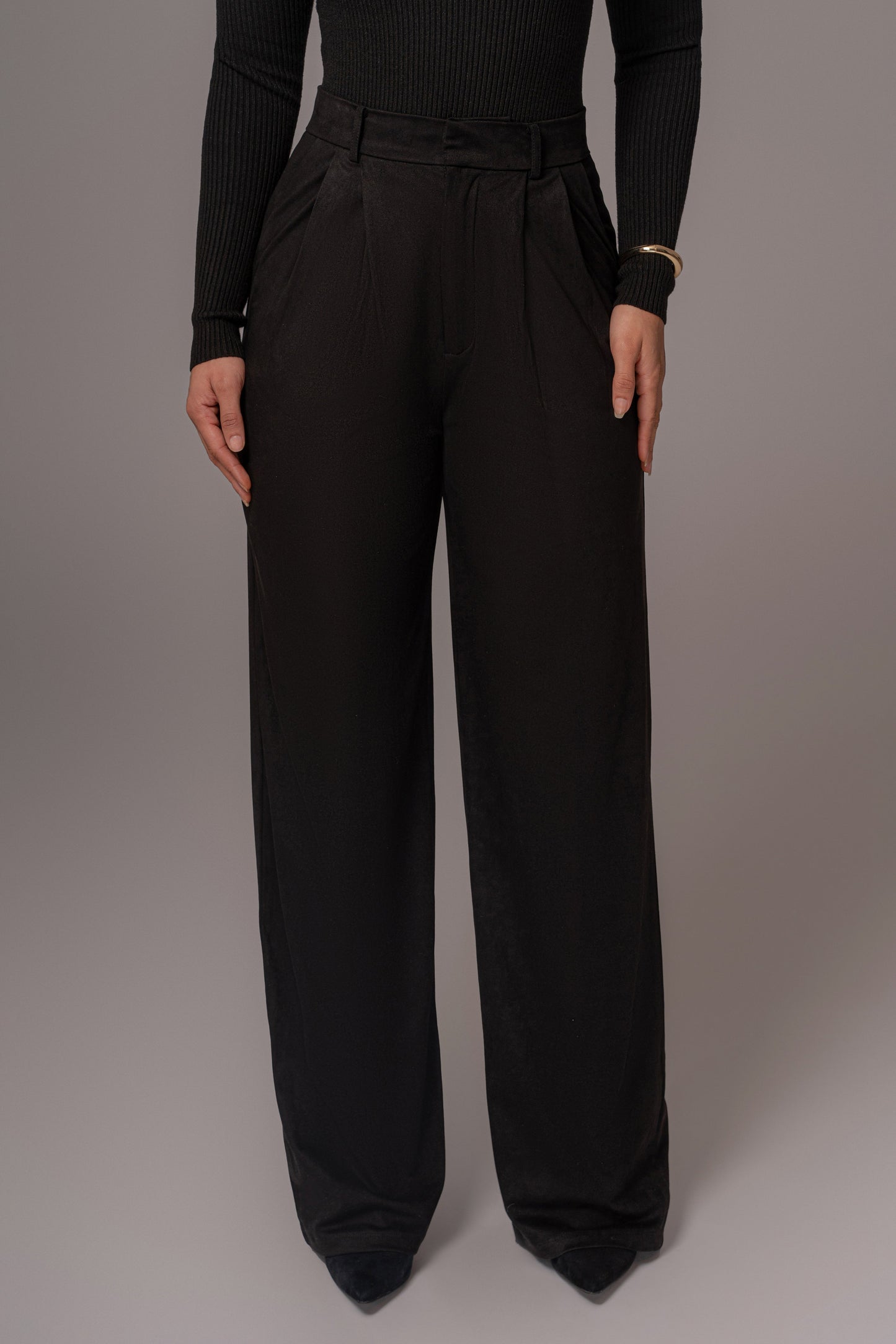 Black Classic High Rise Trousers JLUXLABEL