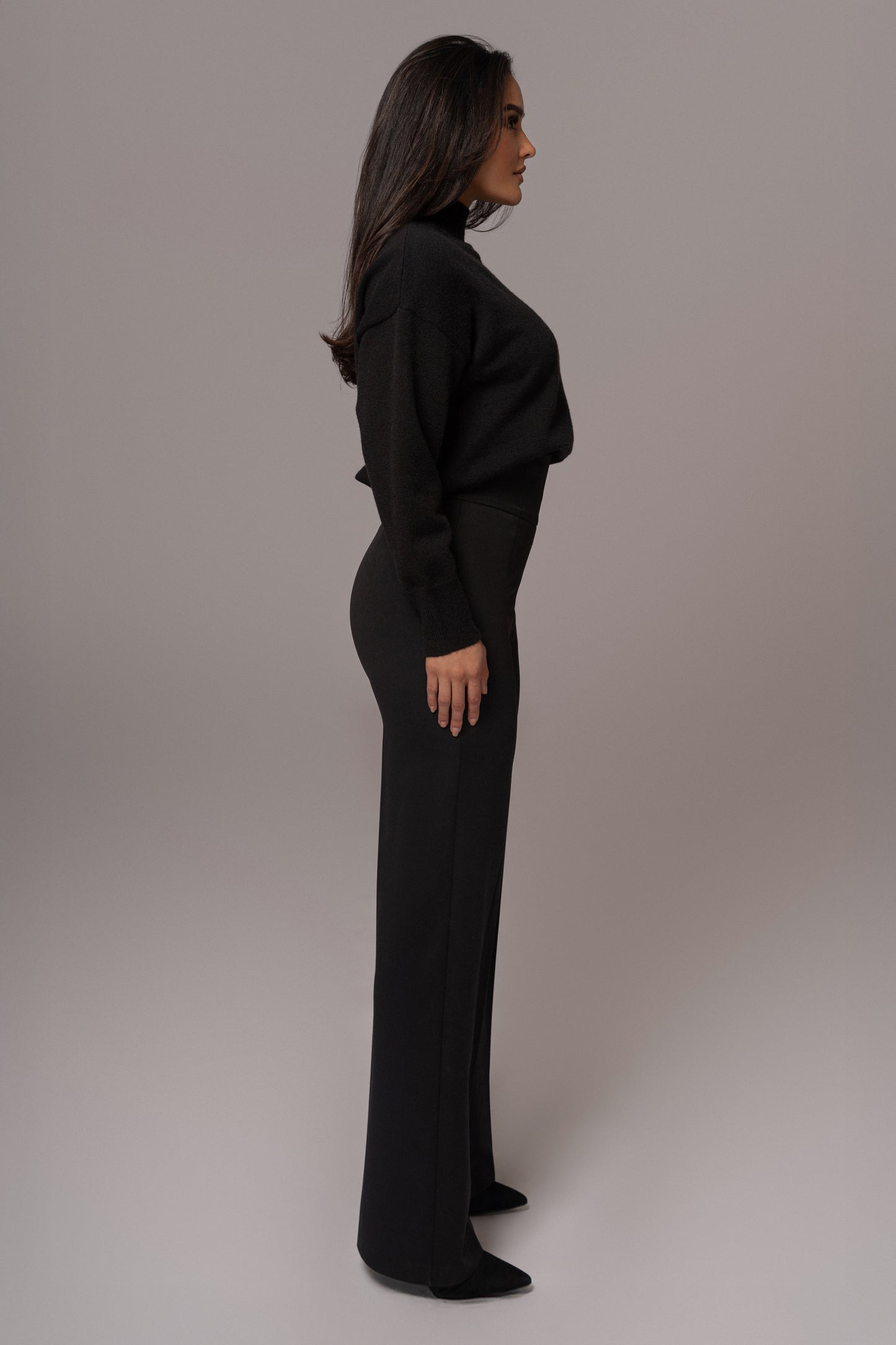 Black Turtleneck Sweater Top JLUXLABEL