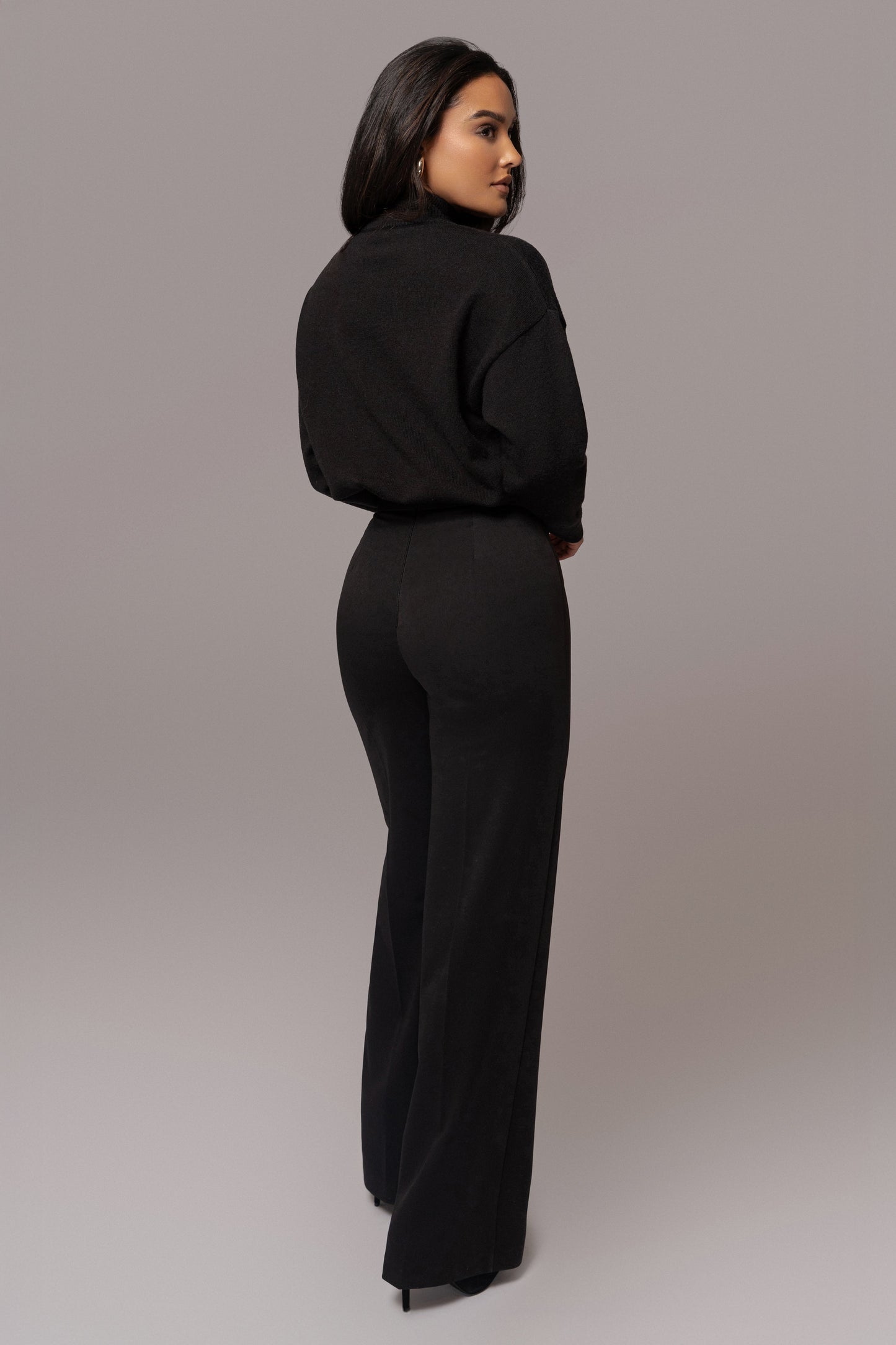 Black Turtleneck Sweater Top JLUXLABEL