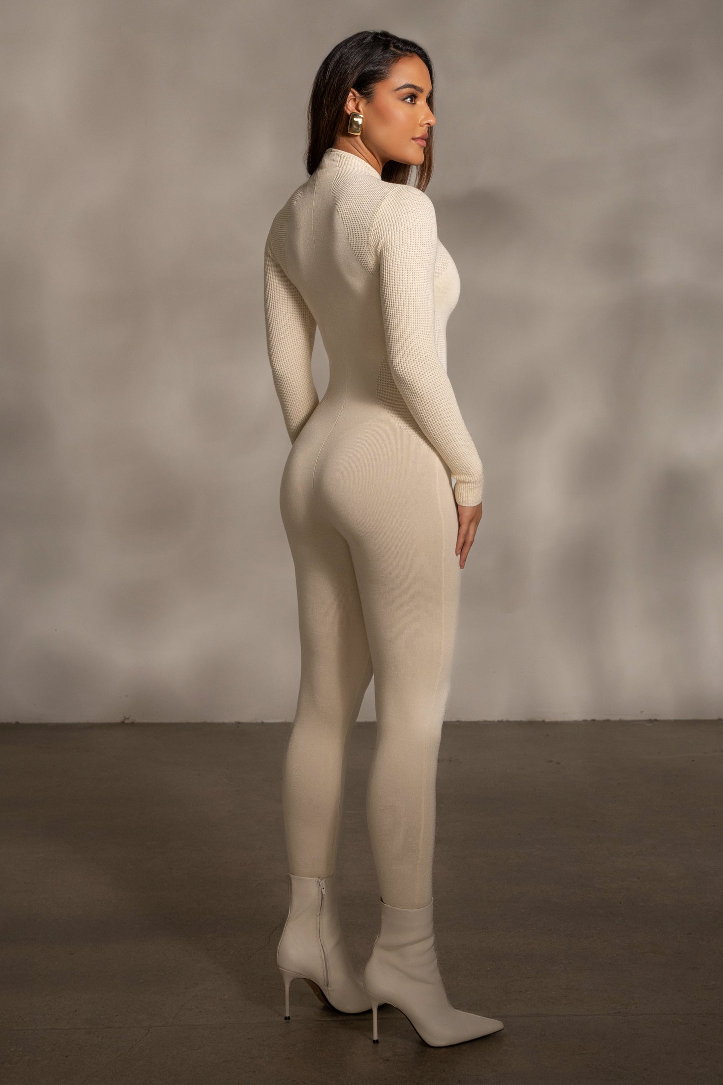 Buttercream Kris Front Zipper Jumpsuit JLUXLABEL