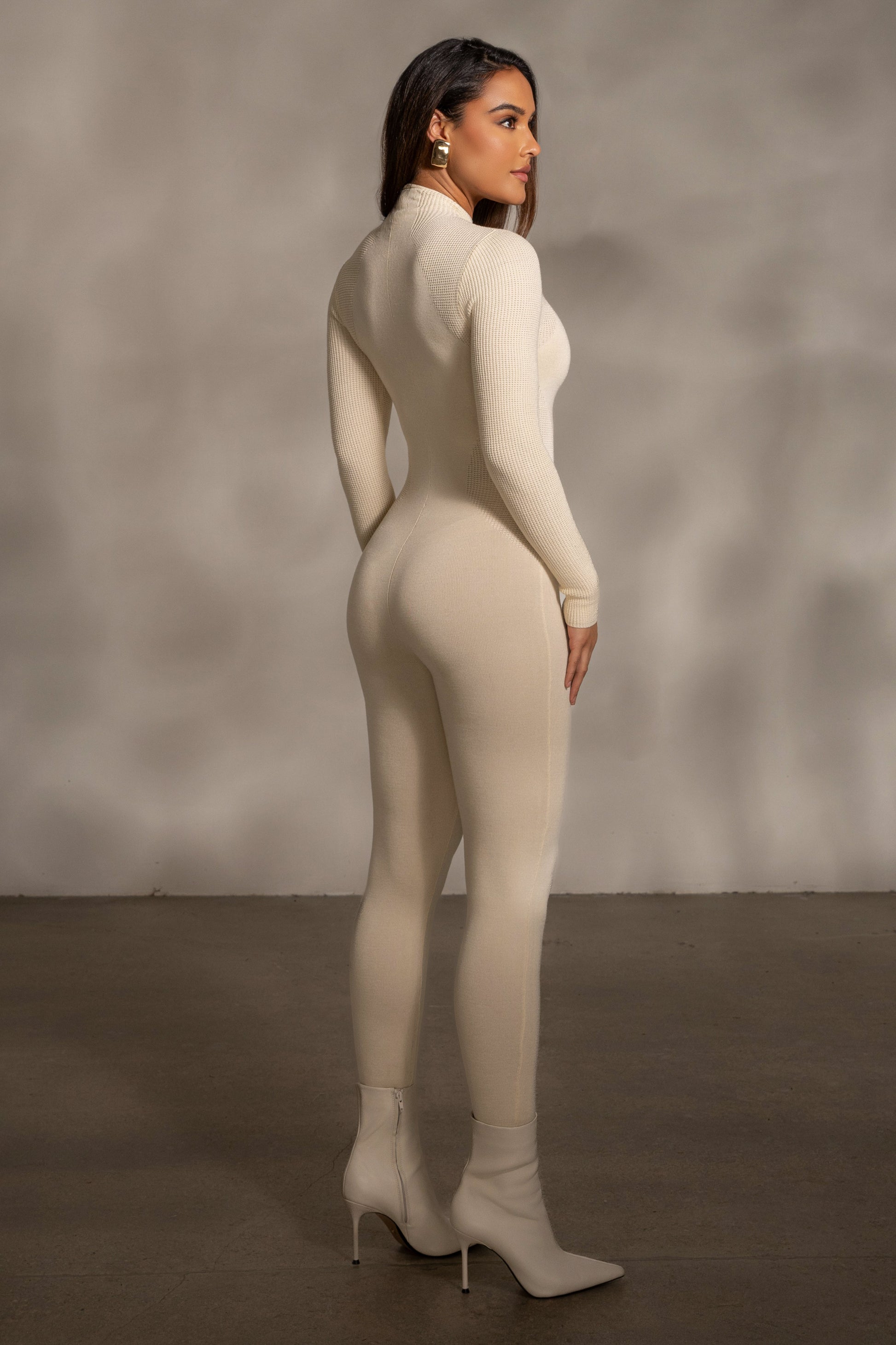 Buttercream Kris Front Zipper Jumpsuit JLUXLABEL