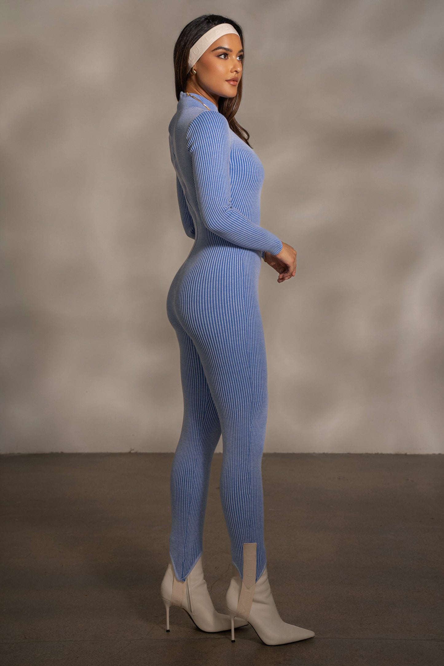 Blue In Control Stirrup Jumpsuit JLUXLABEL