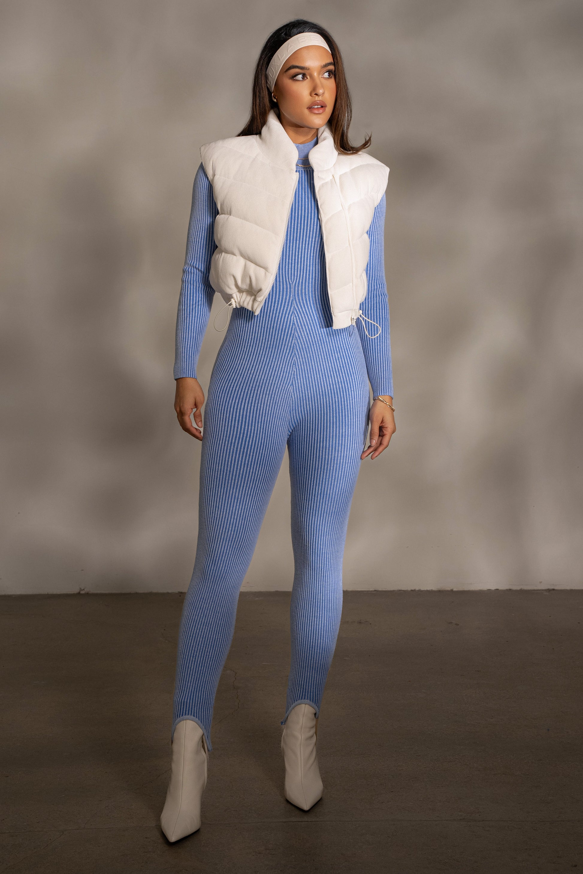 Blue In Control Stirrup Jumpsuit JLUXLABEL