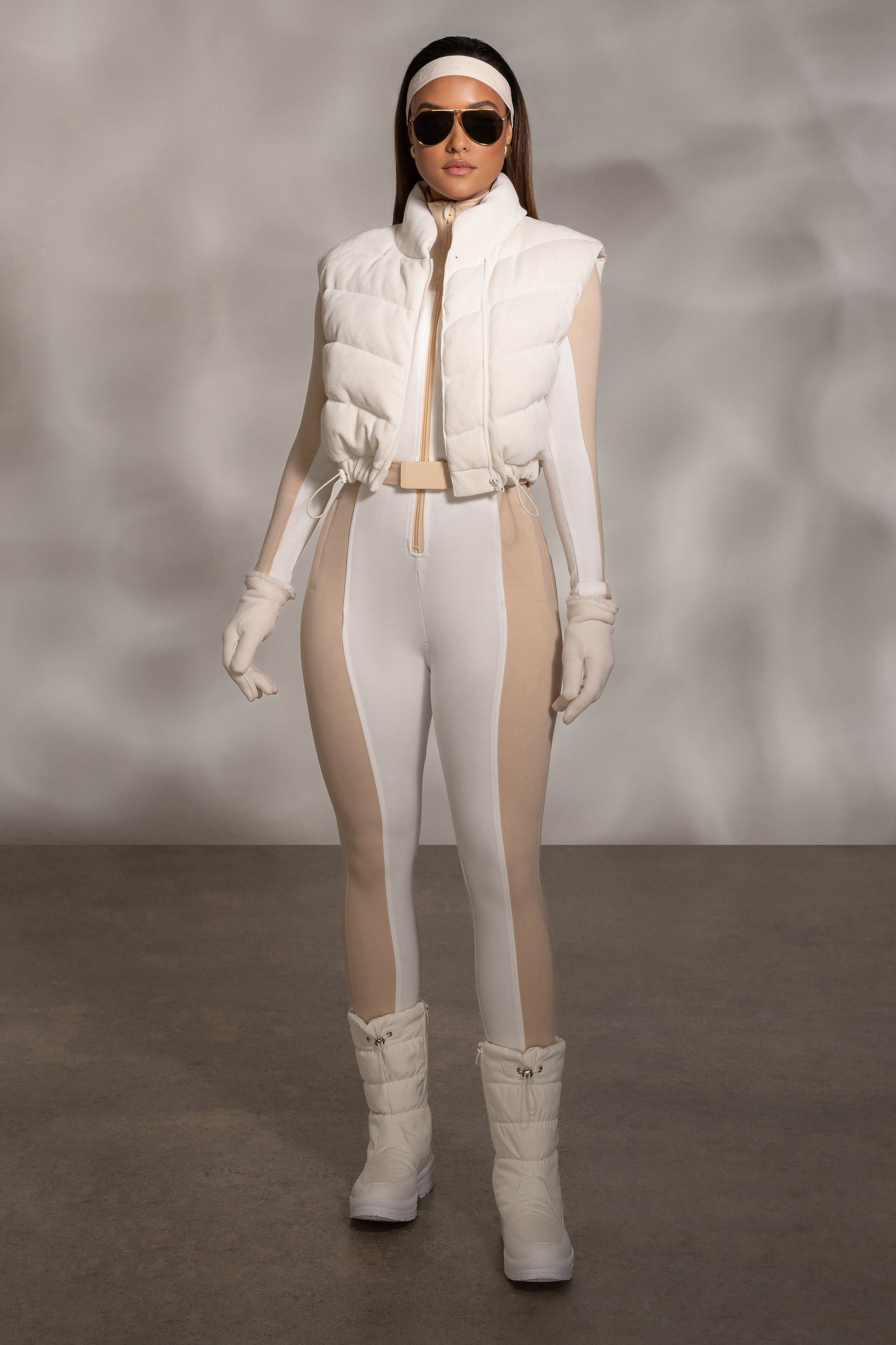 Buttercream Delma Ribbed Puffer Vest JLUXLABEL