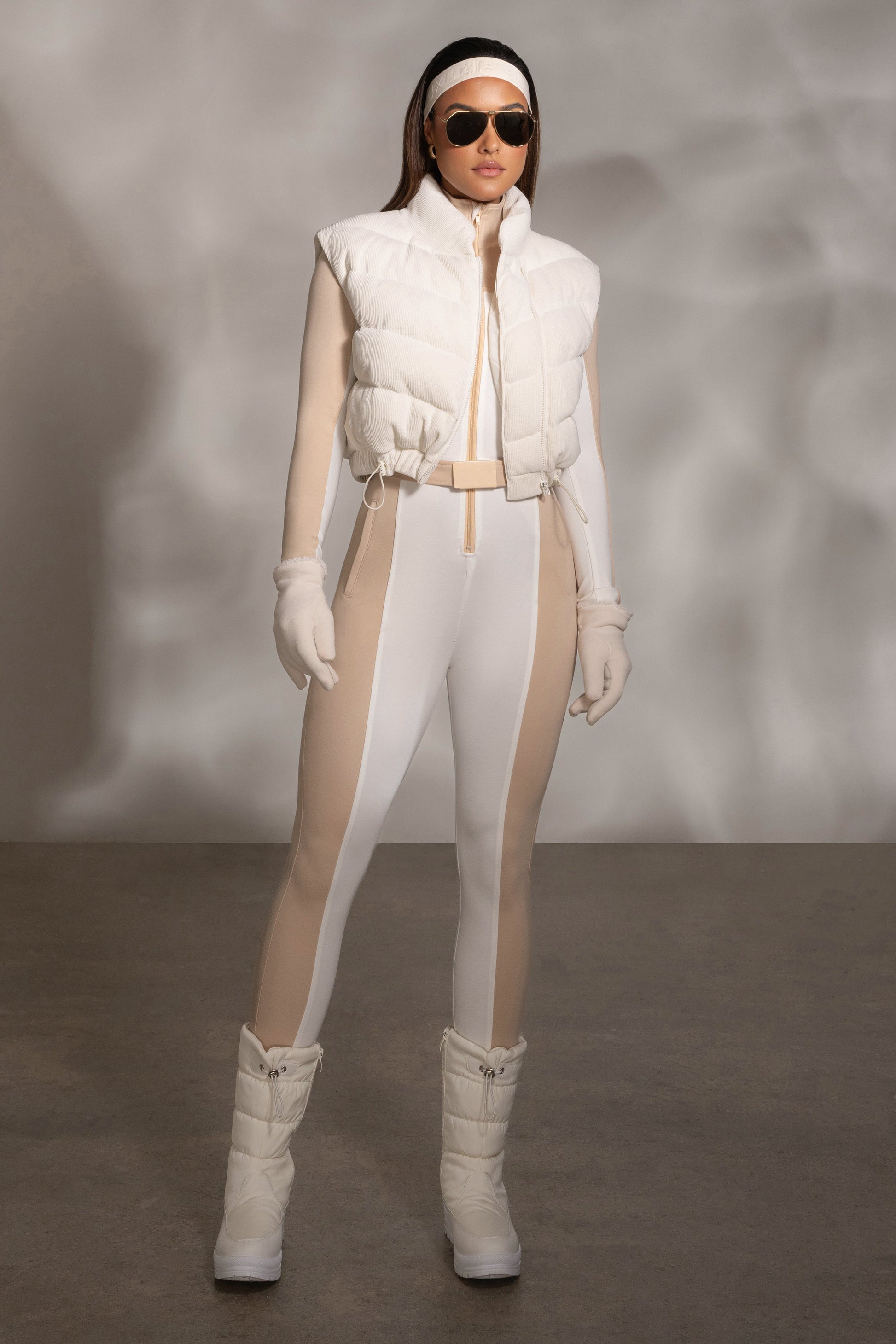 Buttercream Delma Ribbed Puffer Vest JLUXLABEL